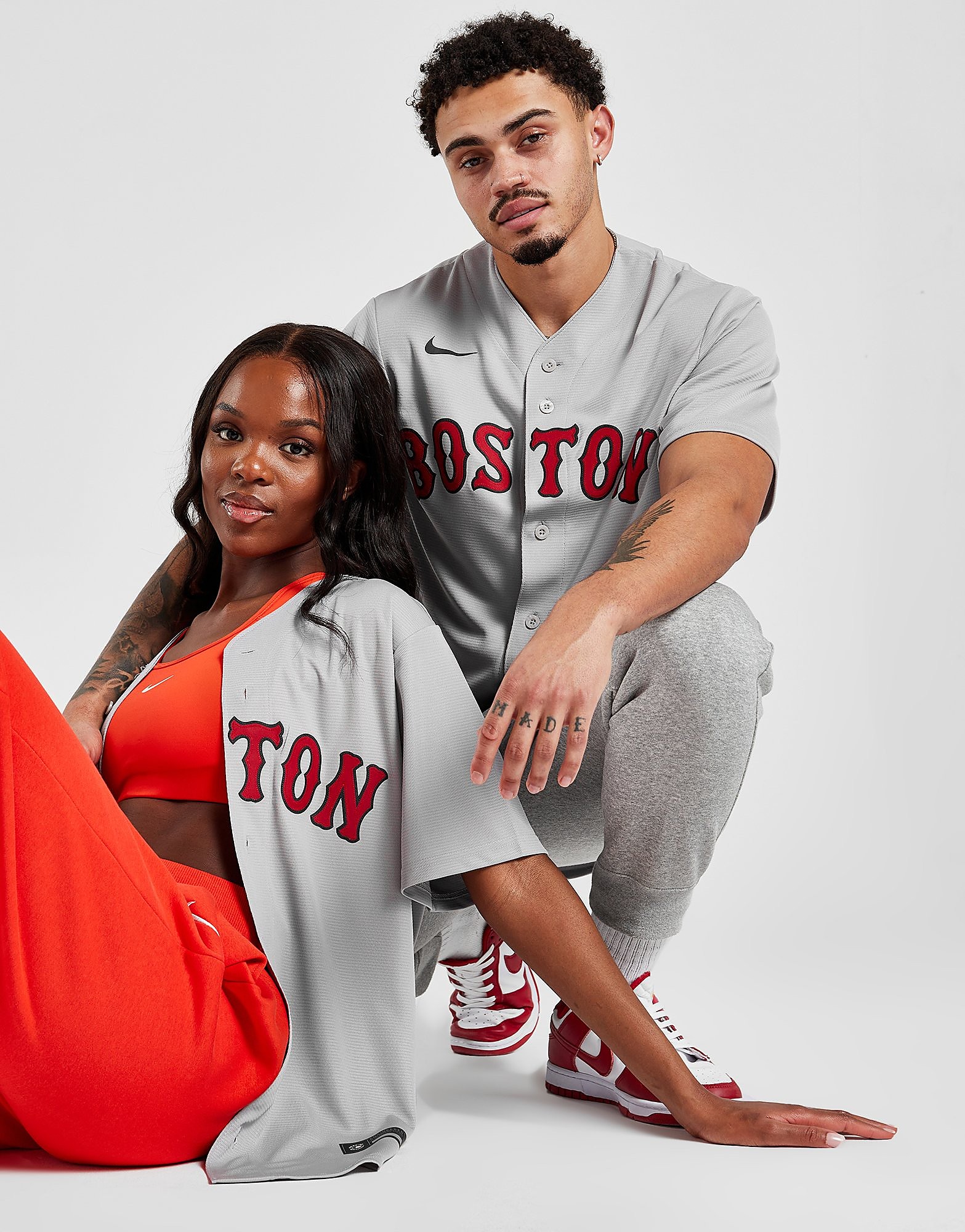 

Nike MLB Boston Red Sox Road Jersey Men's - Grey/Red, Grey/Red
