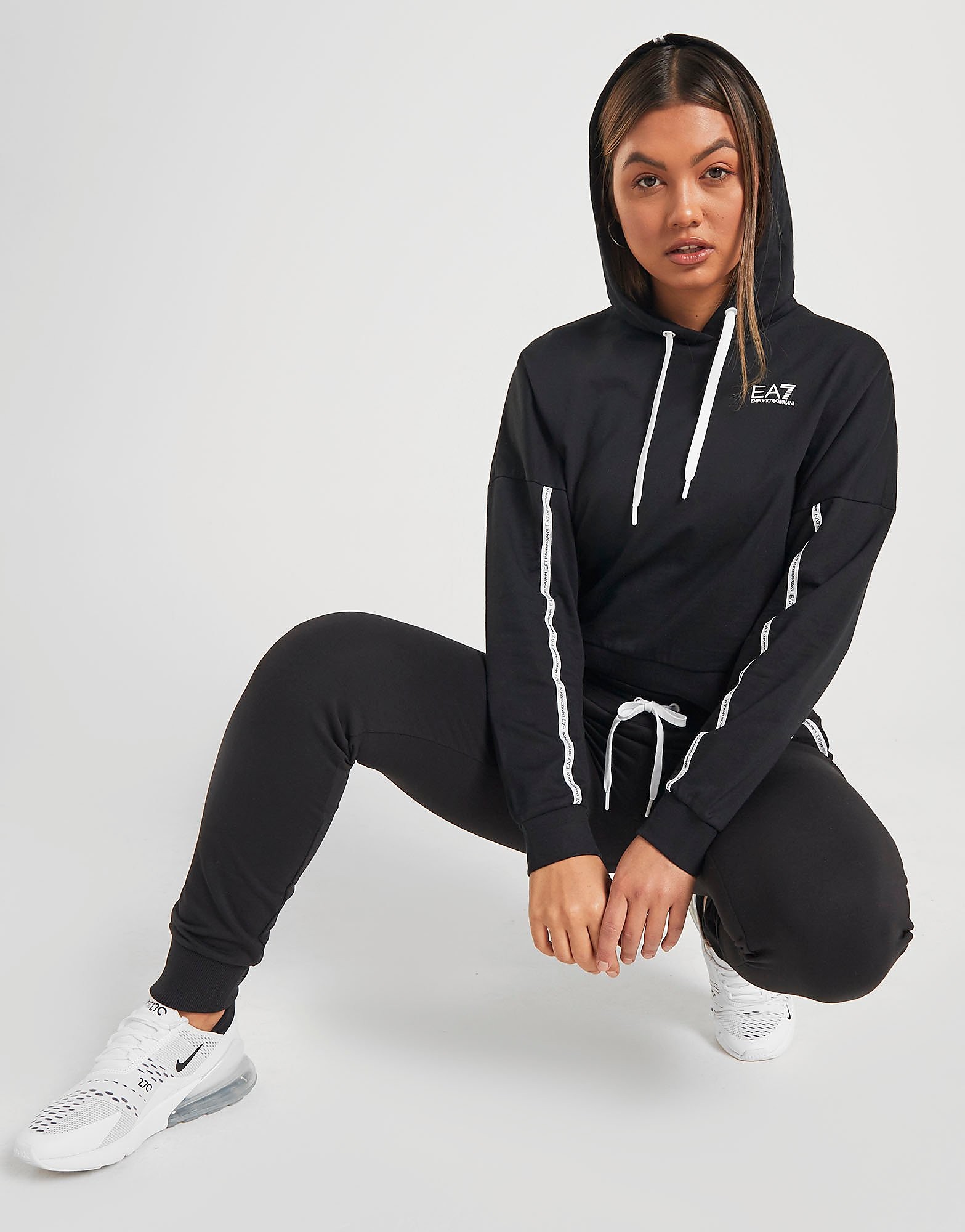 

Emporio Armani EA7 Tape Hoodie - Only at JD - Black - Womens, Black