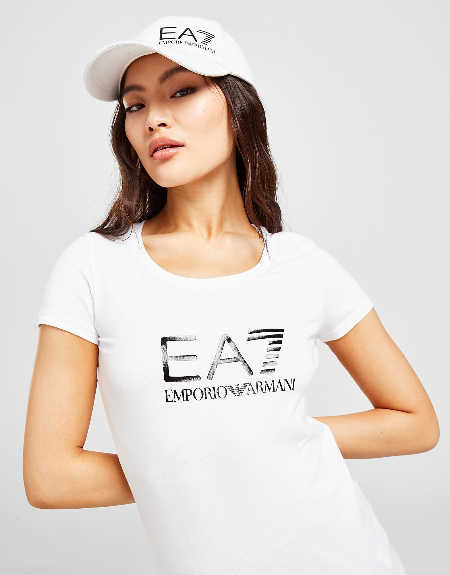 Emporio Armani EA7 Logo T-Shirt - White - Womens, White