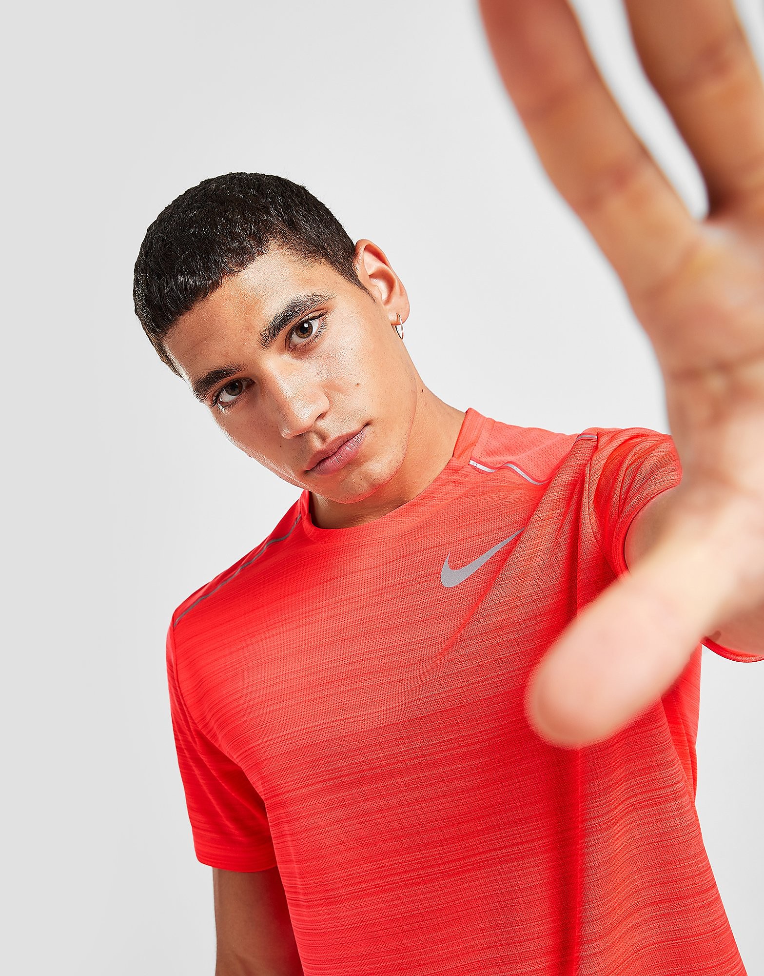 

Nike Miler Short Sleeve T-Shirt - Laser Crimson/Heather - Mens, Laser Crimson/Heather