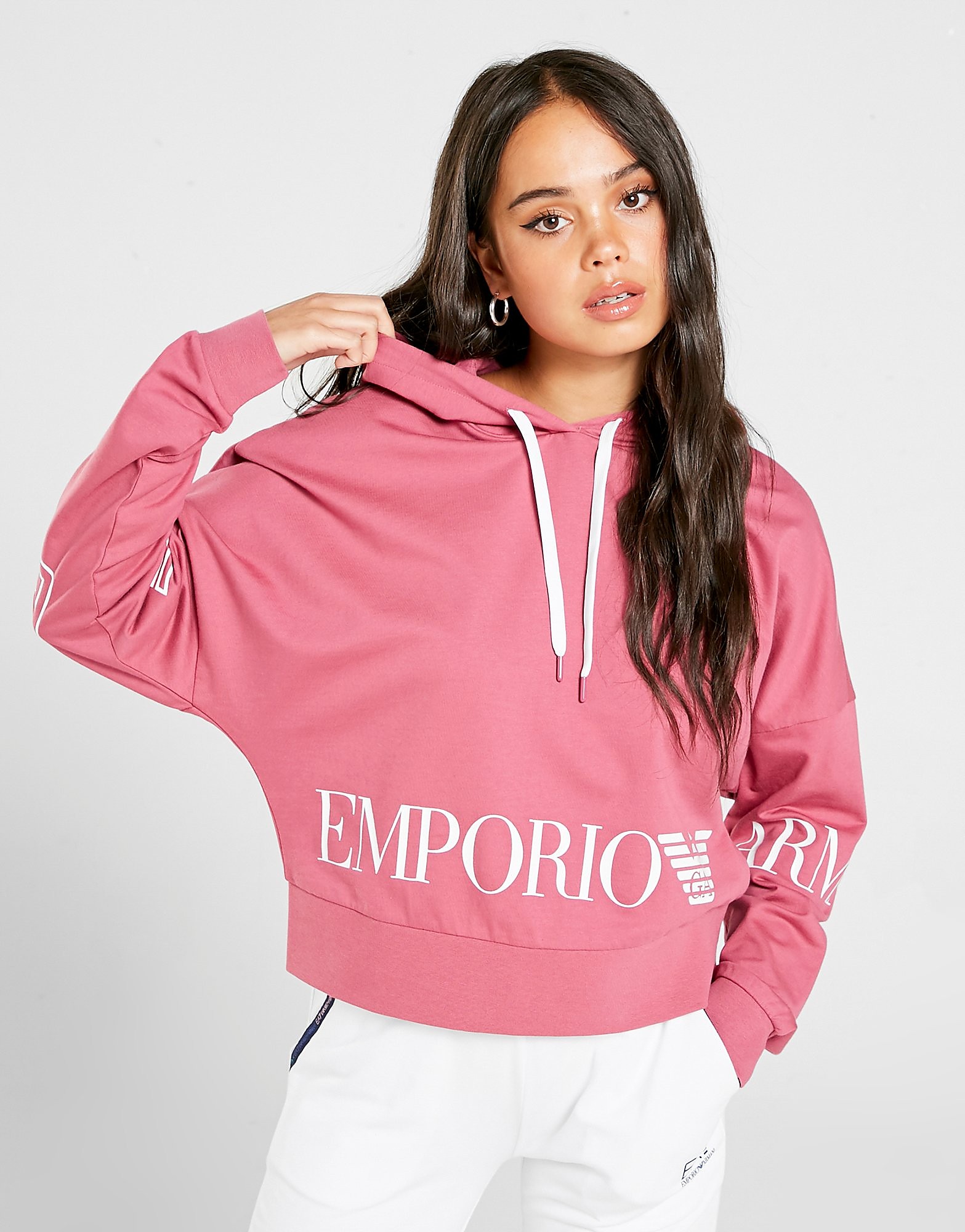 

Emporio Armani EA7 Overhead Crop Hoodie - Only at JD - Pink - Womens, Pink