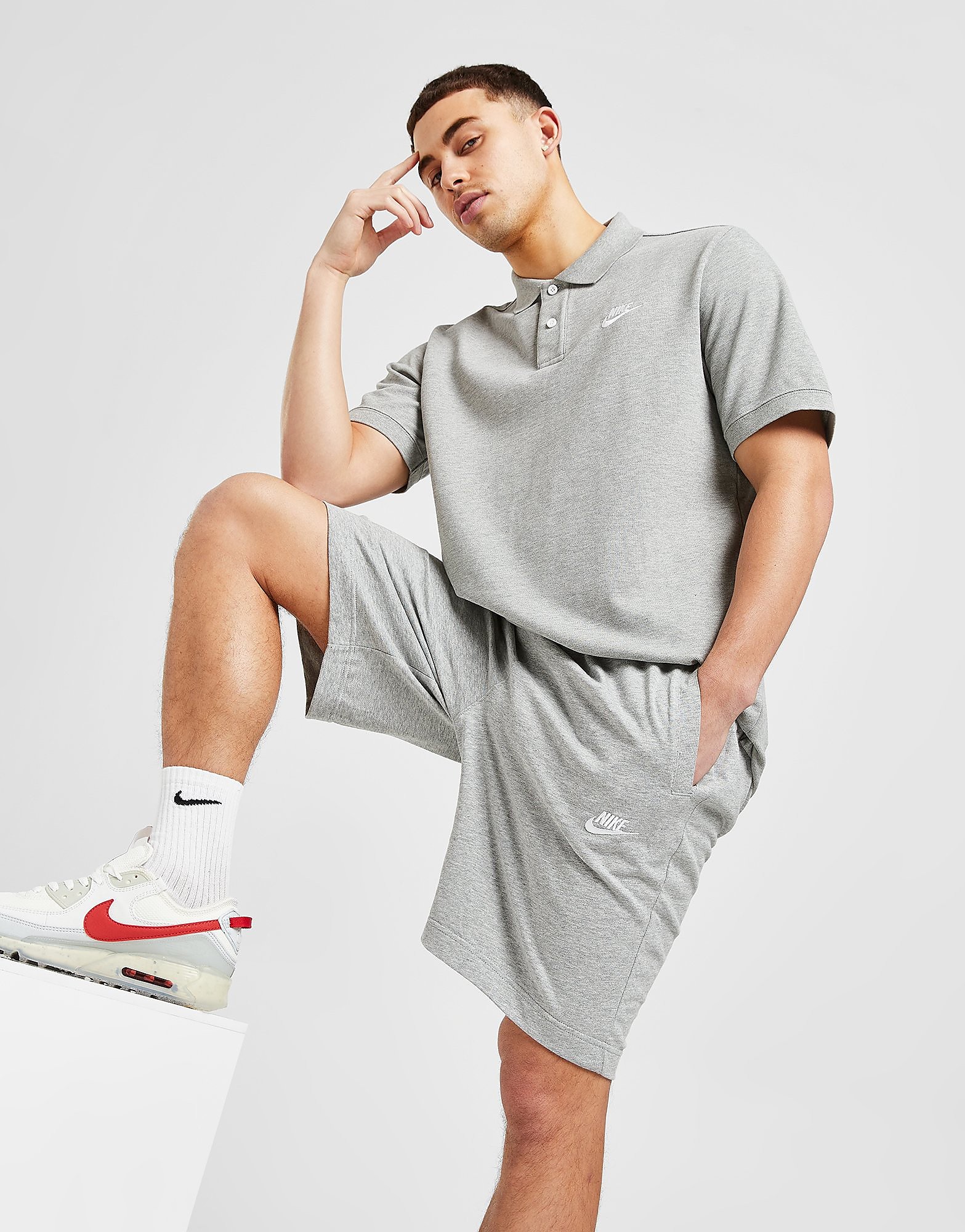 

Nike Sportswear Club Fleece Shorts - Dark Grey/White - Mens, Dark Grey/White