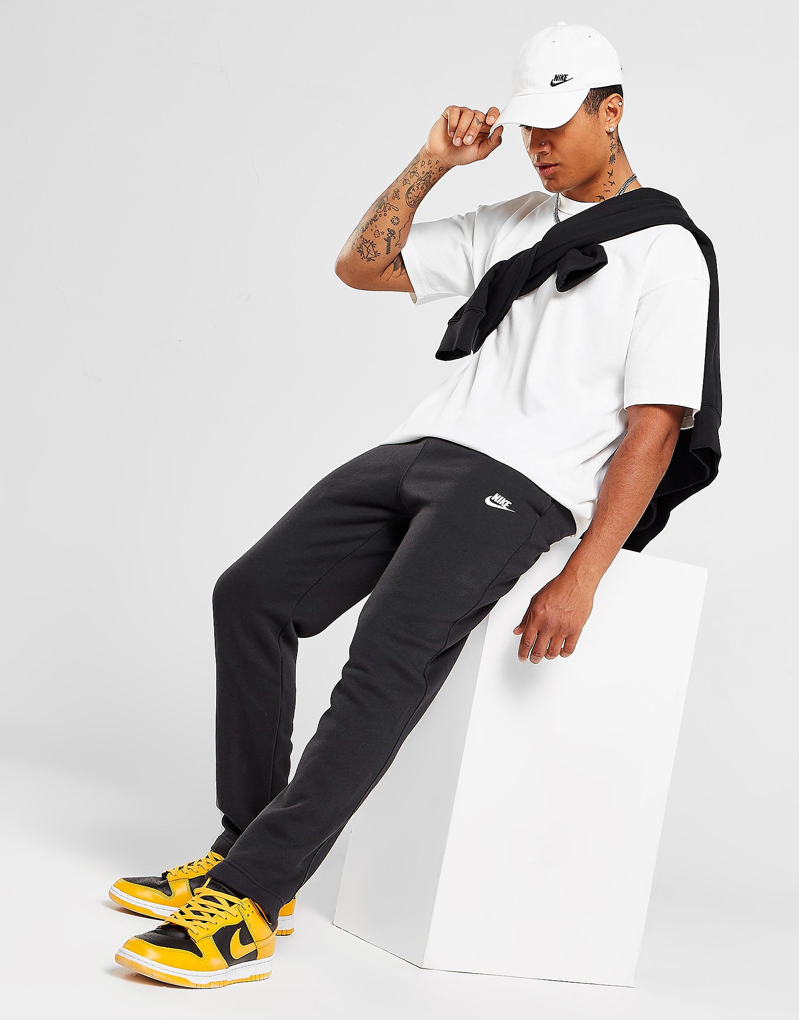 

Nike Foundation Joggers - Black/Black/White - Mens, Black/Black/White