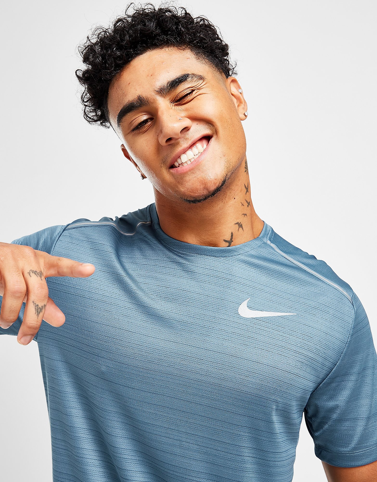 Nike miler-t-paita miehet - mens, sininen, nike