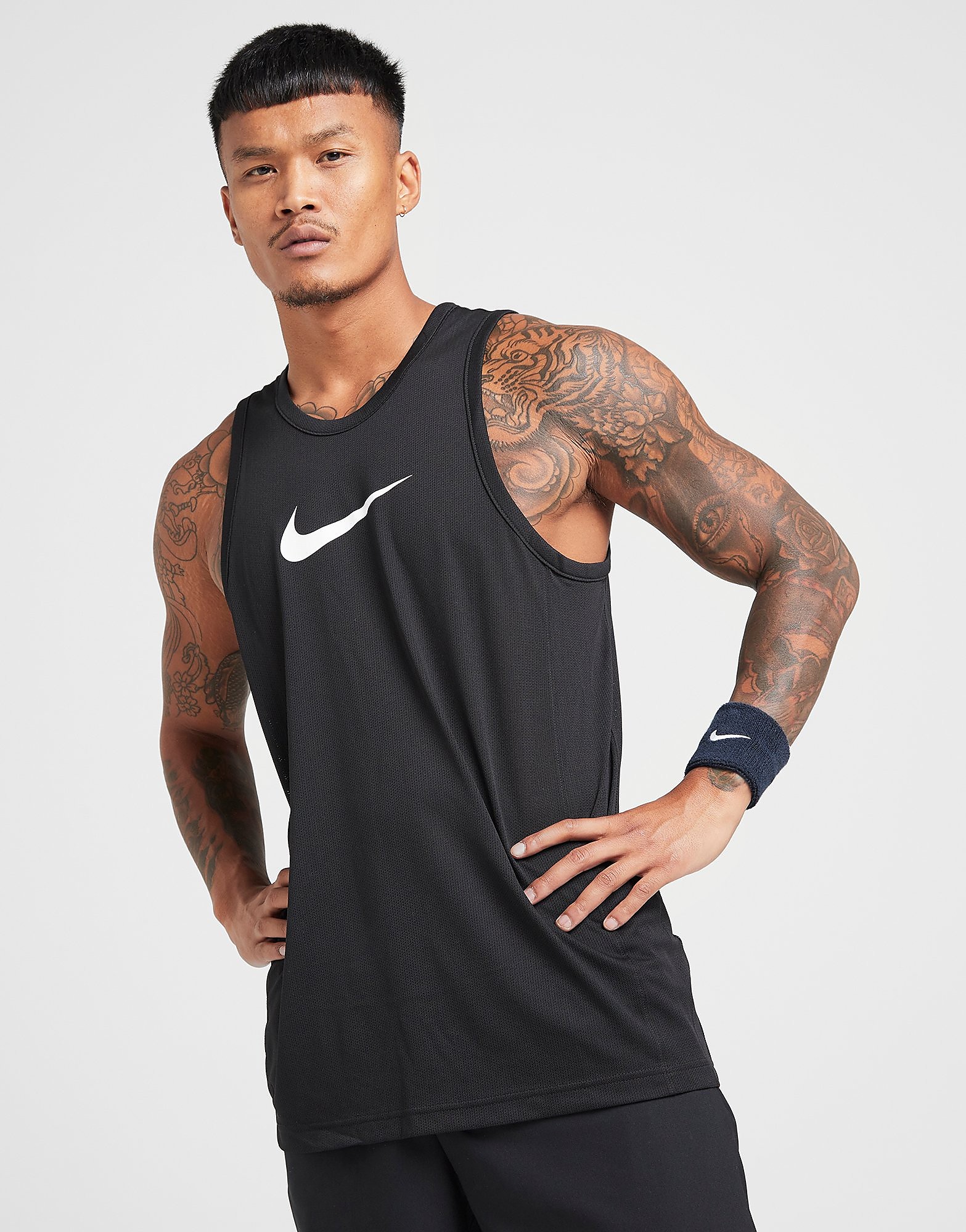 

Nike Basketball Vest - Black/White - Mens, Black/White