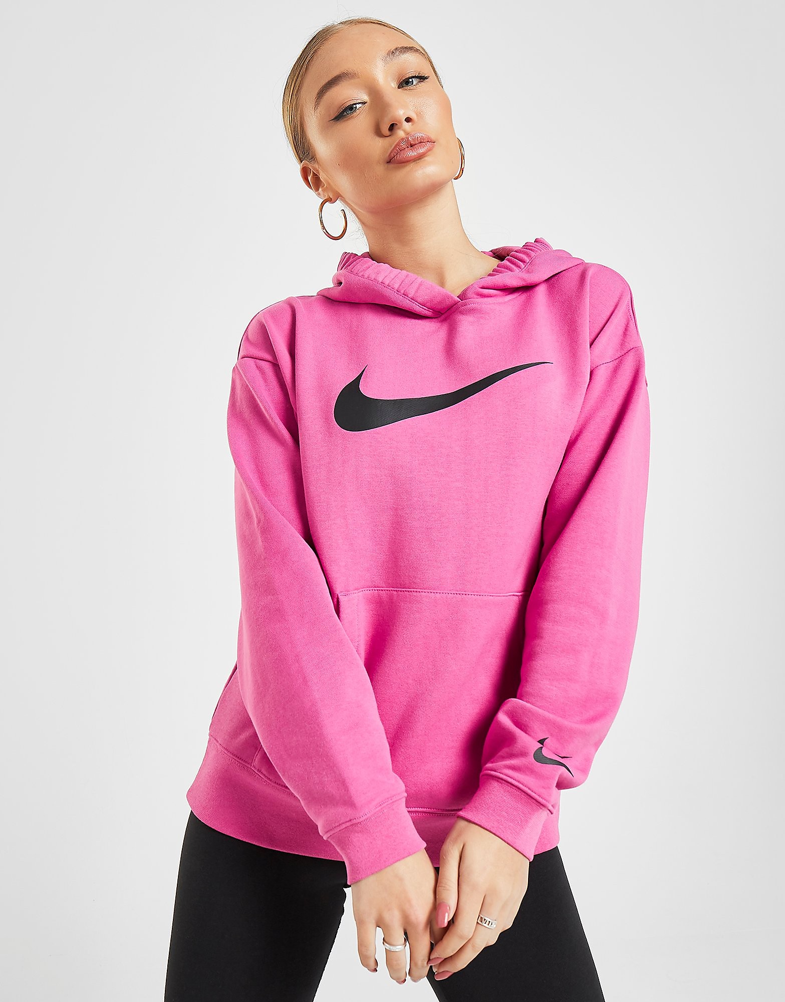

Nike Swoosh Overhead Hoodie Women's - Only at JD - Active Fuchsia/Black/Black, Active Fuchsia/Black/Black
