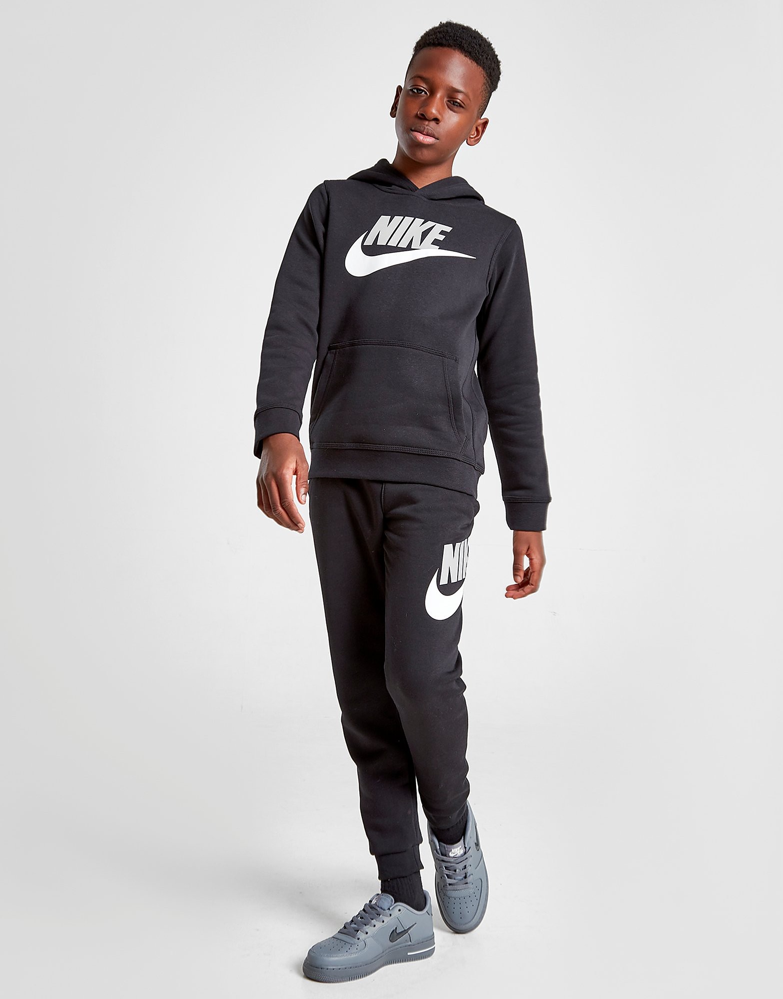 

Nike Fleece Overhead Hoodie Junior - Black/Light Smoke Grey - Kids, Black/Light Smoke Grey