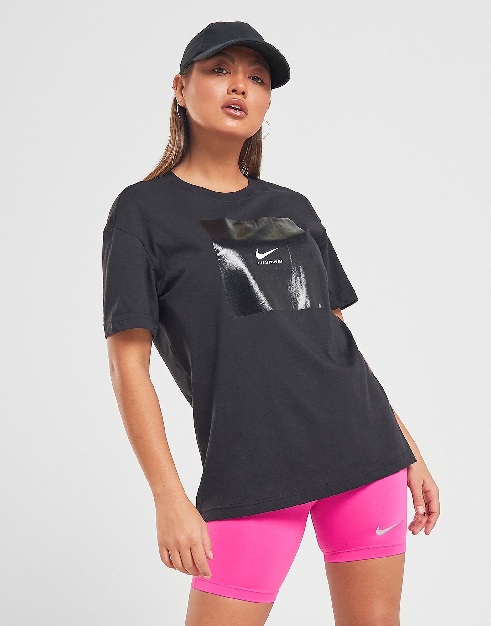 

Nike Sportswear Box T-Shirt - Black/White - Womens, Black/White