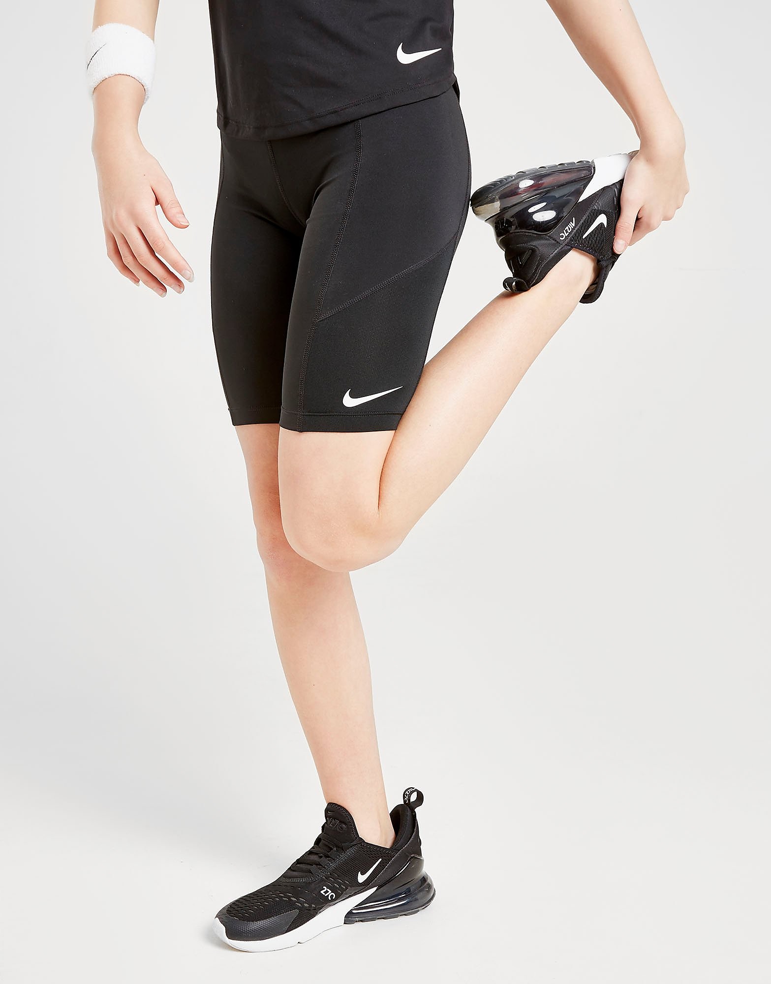 

Nike Girls' Trophy Cycle Shorts Junior - Black/Black/White - Kids, Black/Black/White