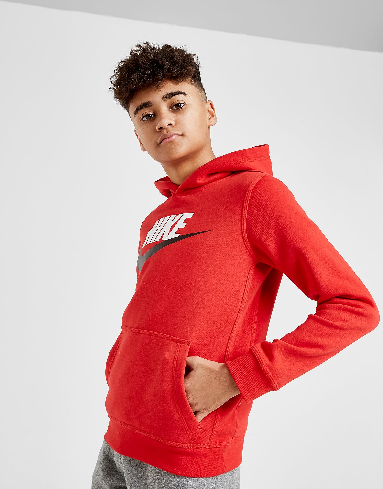 Nike Hybrid Overhead Hoodie Junior - University Red - Kids, University Red