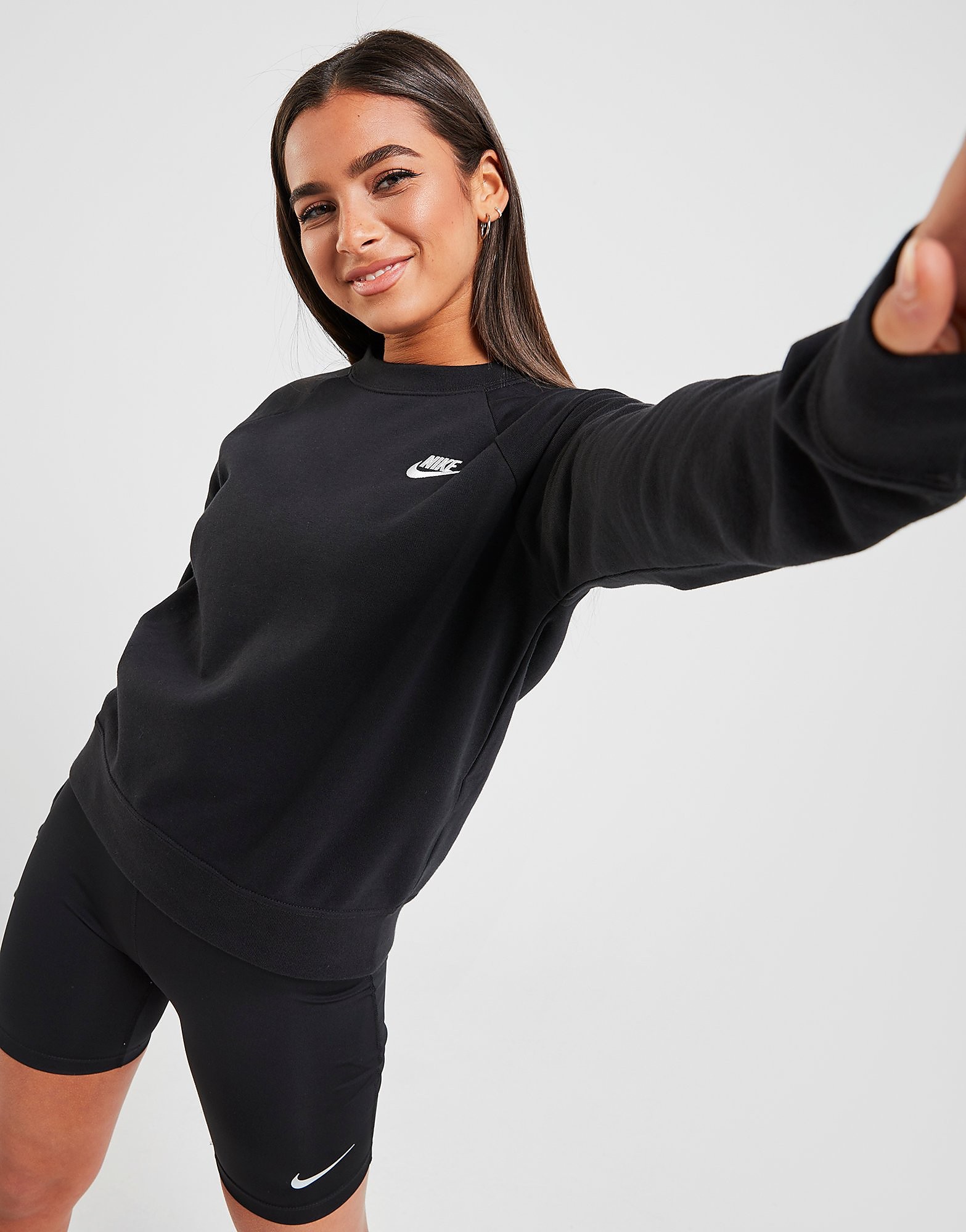 

Nike Essential Crew Sweatshirt - Black/White - Womens, Black/White