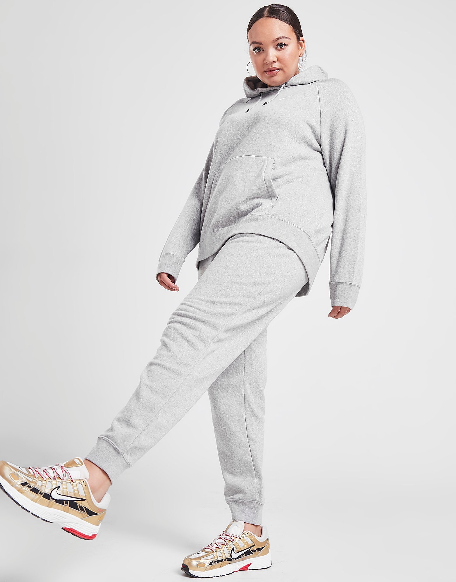 

Nike Essential Plus Size Joggers - Dark Grey Heather/White/White - Womens, Dark Grey Heather/White/White