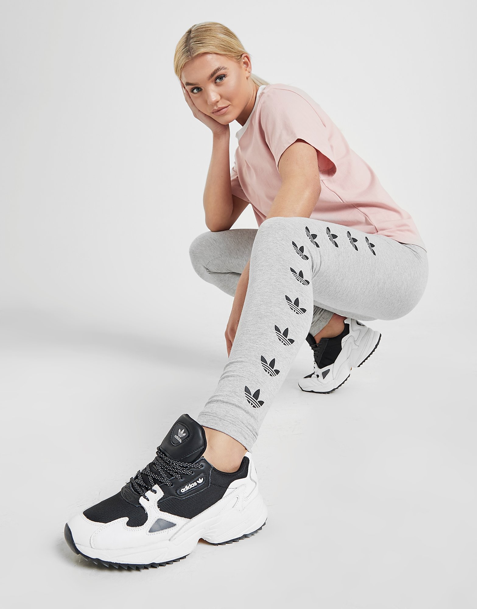 adidas Originals Repeat Trefoil Leggings - Only at JD - GREY - Womens, GREY
