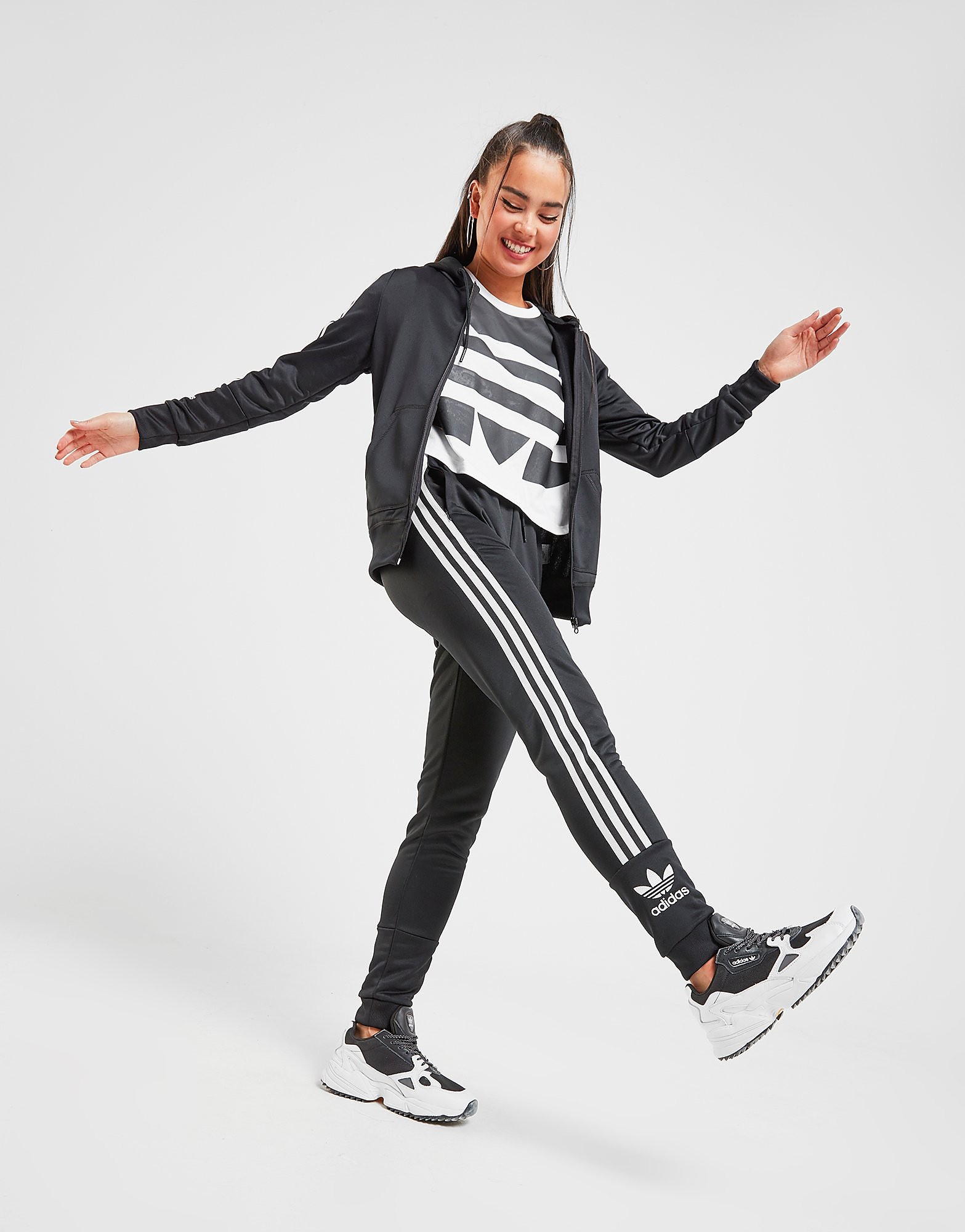 

adidas Originals Lock Up Poly Track Pants - Only at JD - Black/White - Womens, Black/White