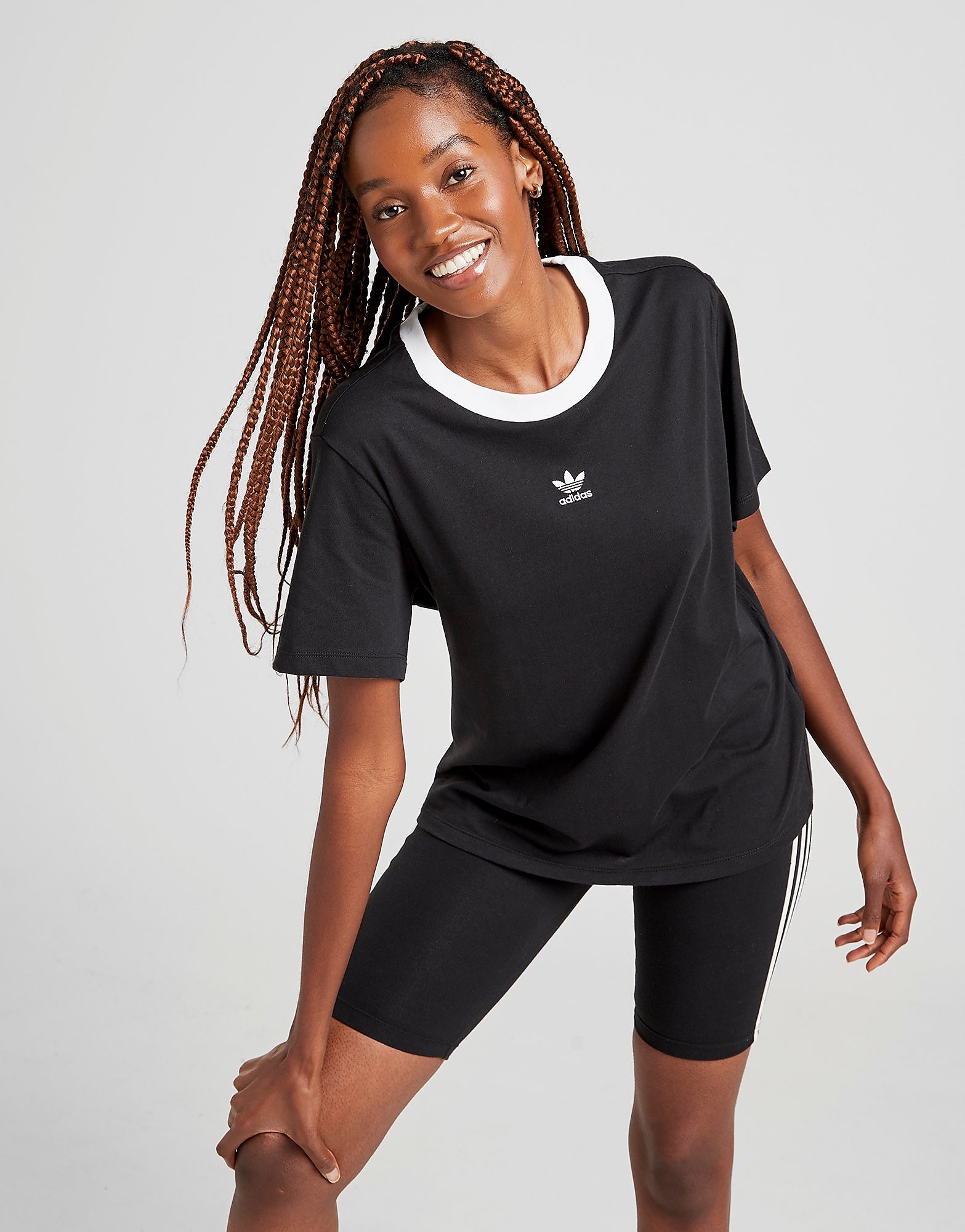 

adidas Originals Essential Trefoil Boyfriend T-Shirt - Only at JD - BLACK - Womens, BLACK