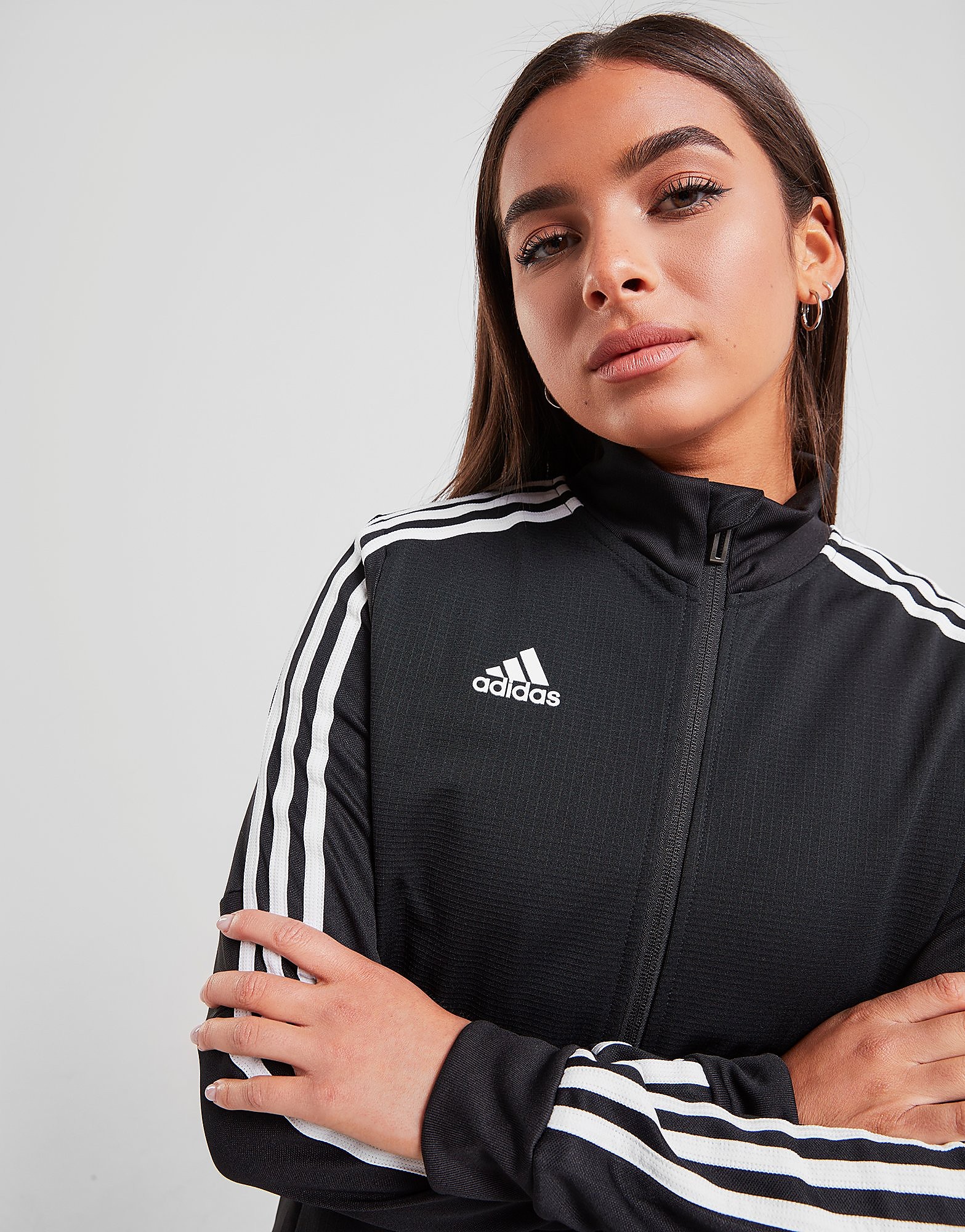 adidas Tiro Track Top - Black / Black / White/White - Womens, Black / Black / White/White