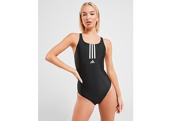 adidas Maillot de Bain 3-Bandes Mid Femme - Black/White, Black/White