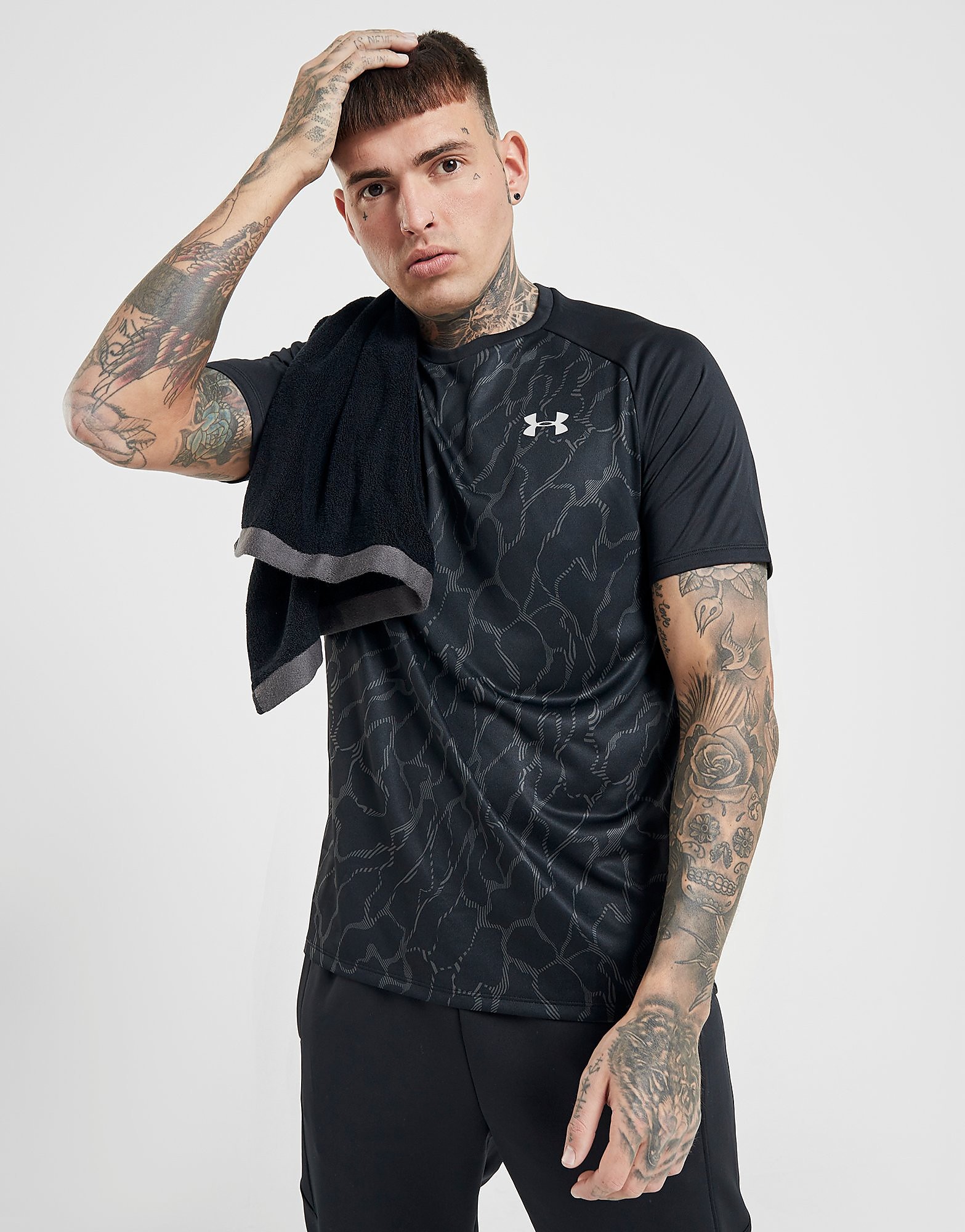 

Under Armour Tech Vibe Camo T-Shirt - Only at JD - Black - Mens, Black