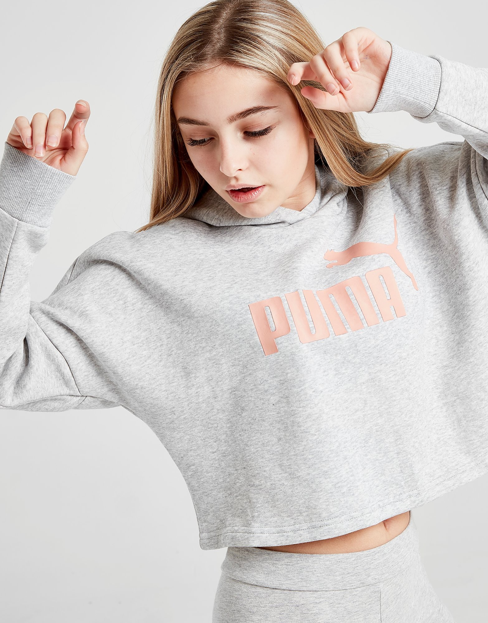 

Puma Girls' Core Crop Hoodie Junior - Only at JD - Grey/Pink - Kids, Grey/Pink