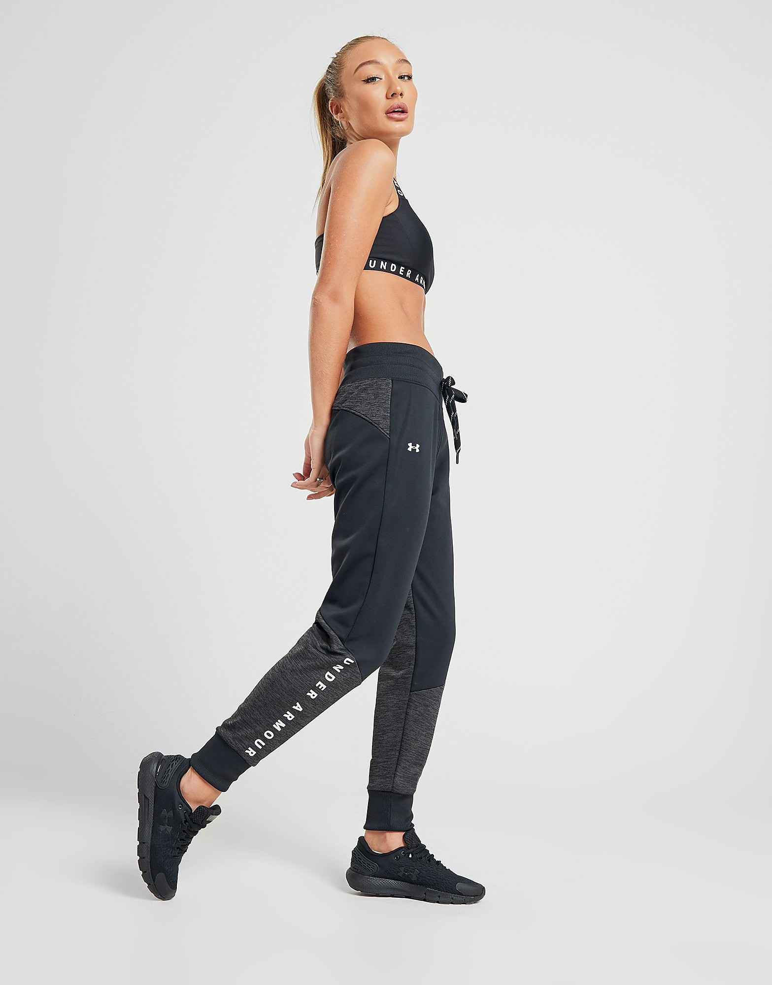 

Under Armour Fleece Colour Block Joggers - Only at JD - Black - Womens, Black