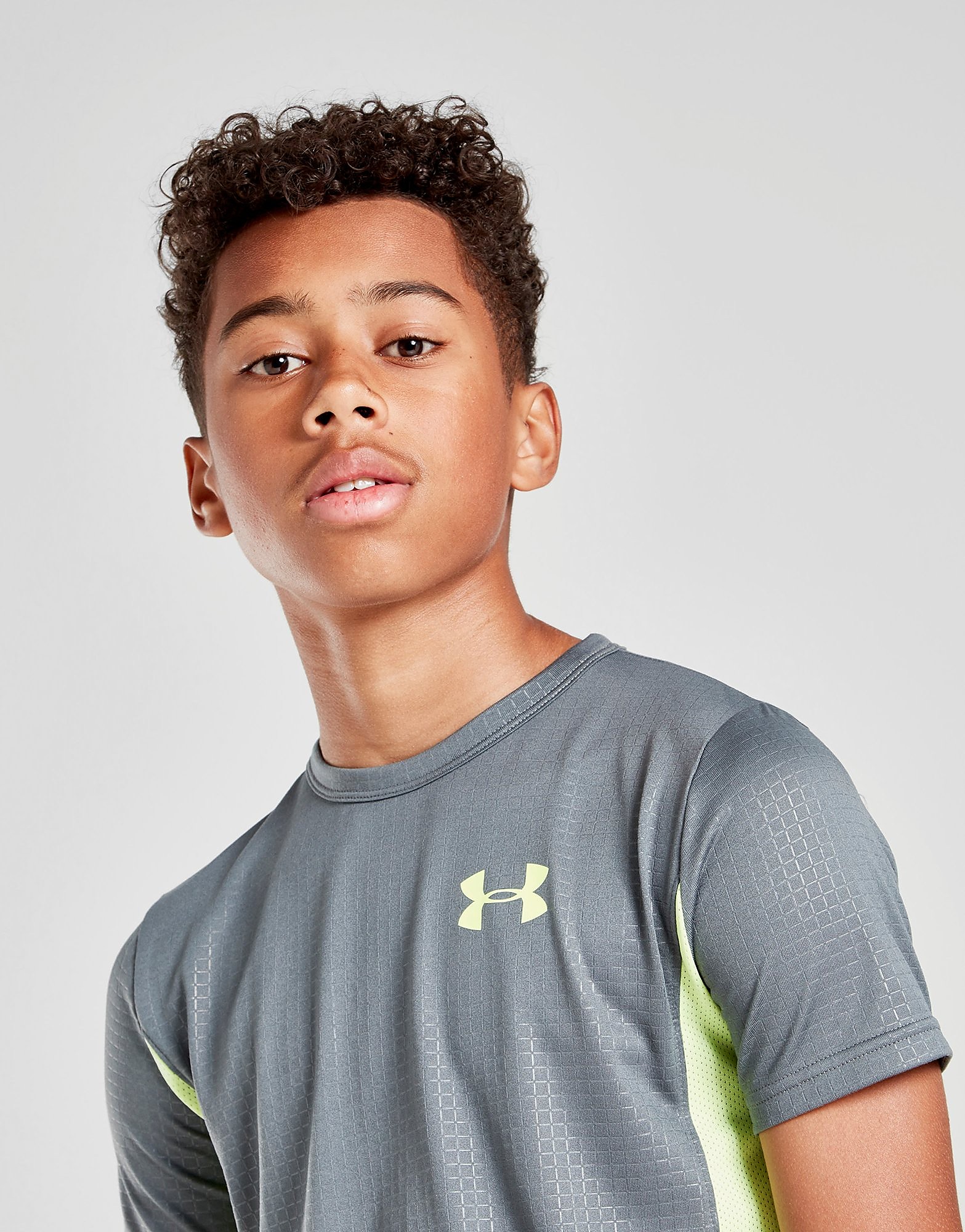 

Under Armour MK1 Embossed Short Sleeve T-Shirt Junior - Only at JD - Grey/Green - Kids, Grey/Green
