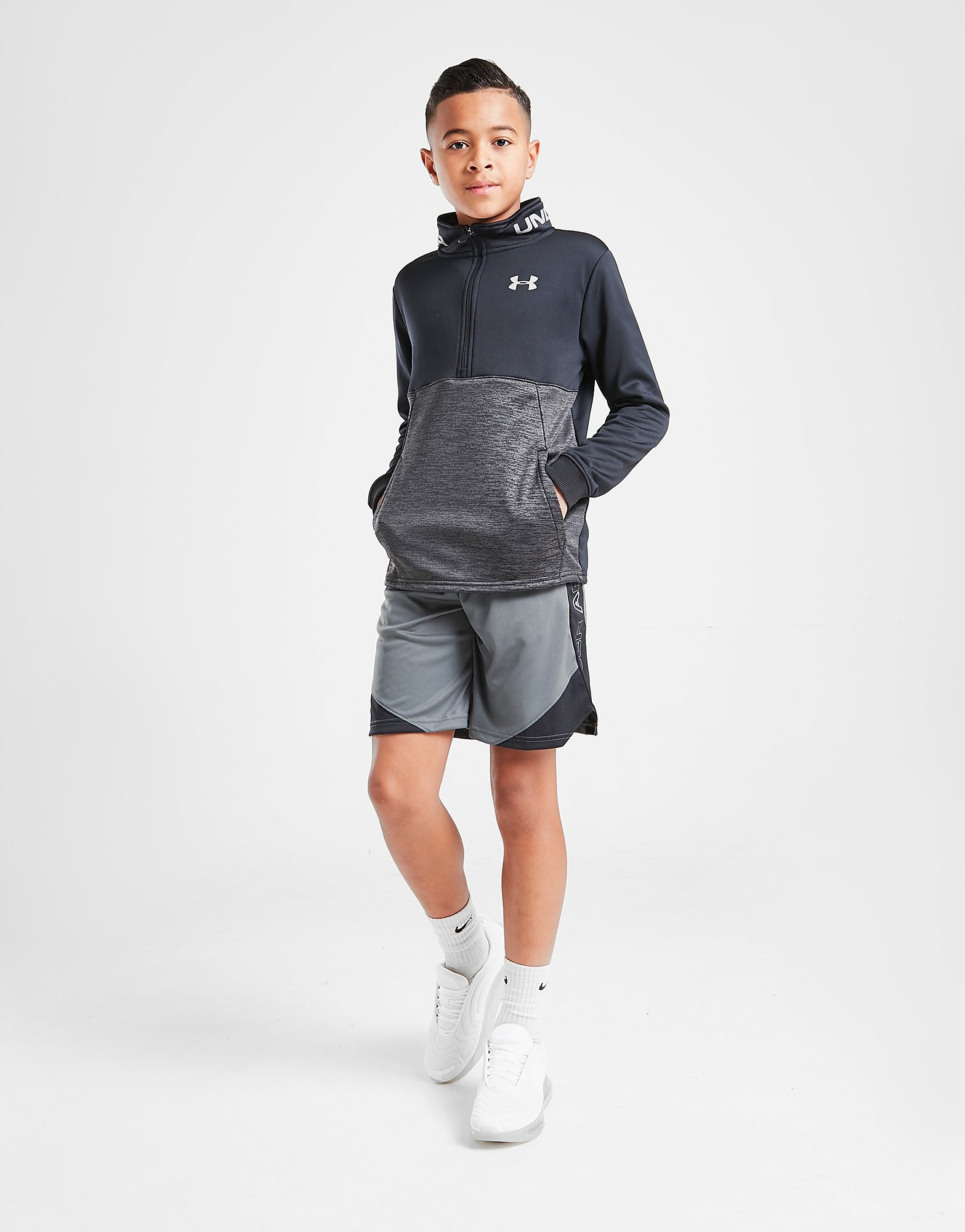 

Under Armour Fleece Reflective 1/4 Zip Track Top Junior - Only at JD - Black - Kids, Black