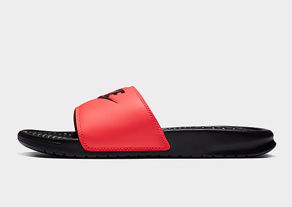Nike Benassi Just Do It Slides Femme - Black/Flash Crimson/Black, Black/Flash Crimson/Black