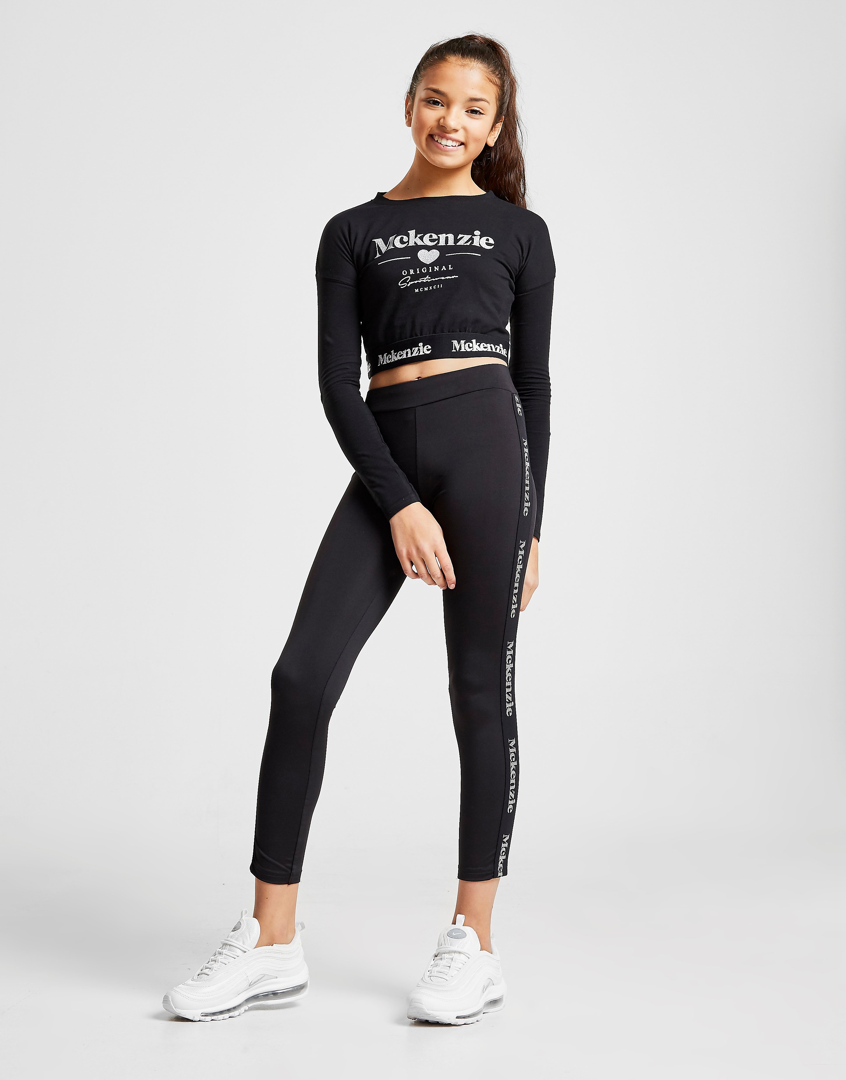 

McKenzie Girls' Mila Long Sleeve T-Shirt - Only at JD - Black/White - Kids, Black/White