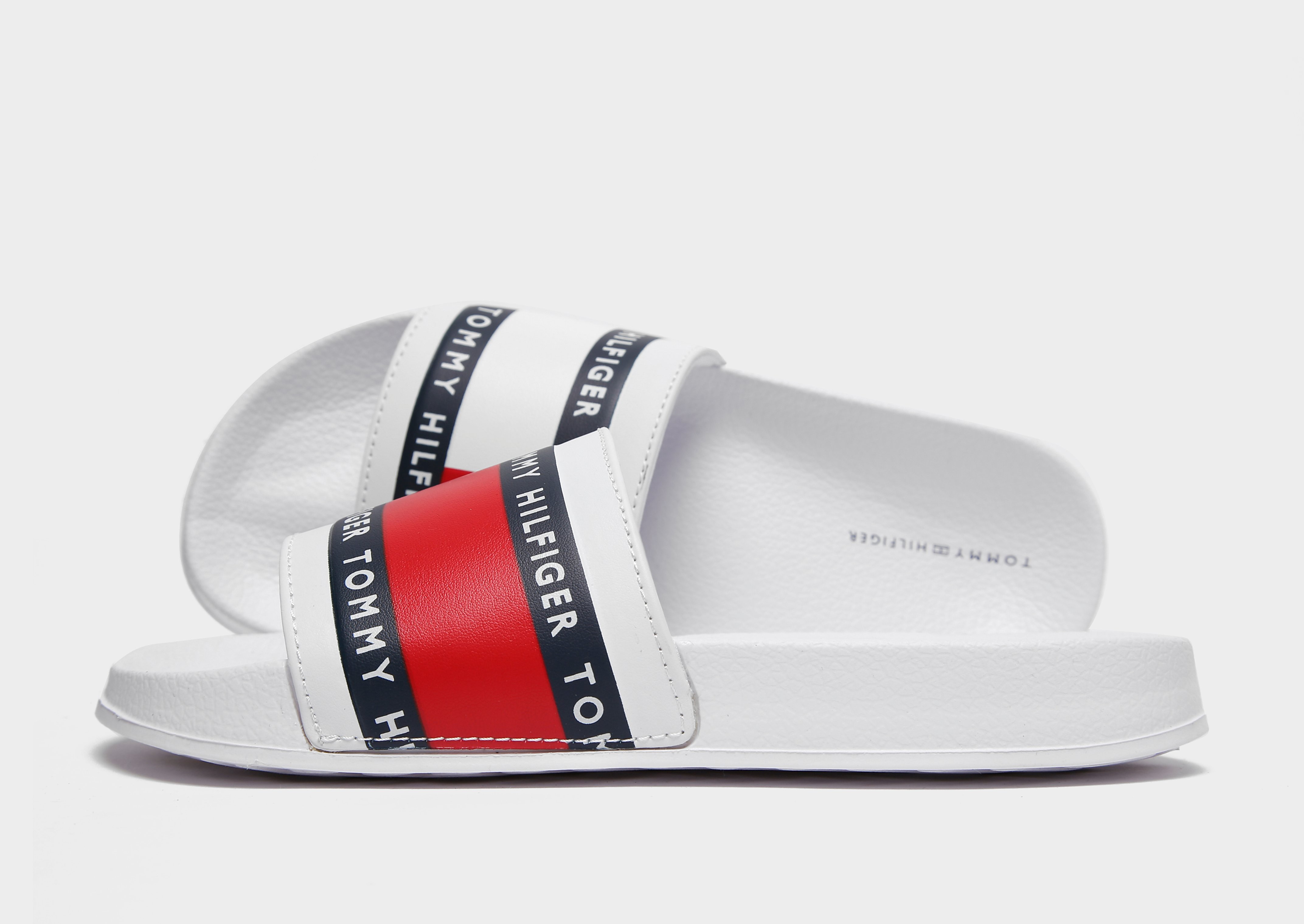 

Tommy Hilfiger Flag Print Slides Junior - White/Red - Kids, White/Red