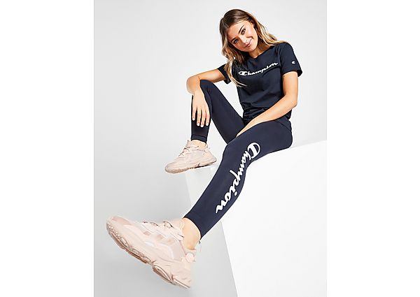 Champion Legging Tape Script Femme - Navy, Navy
