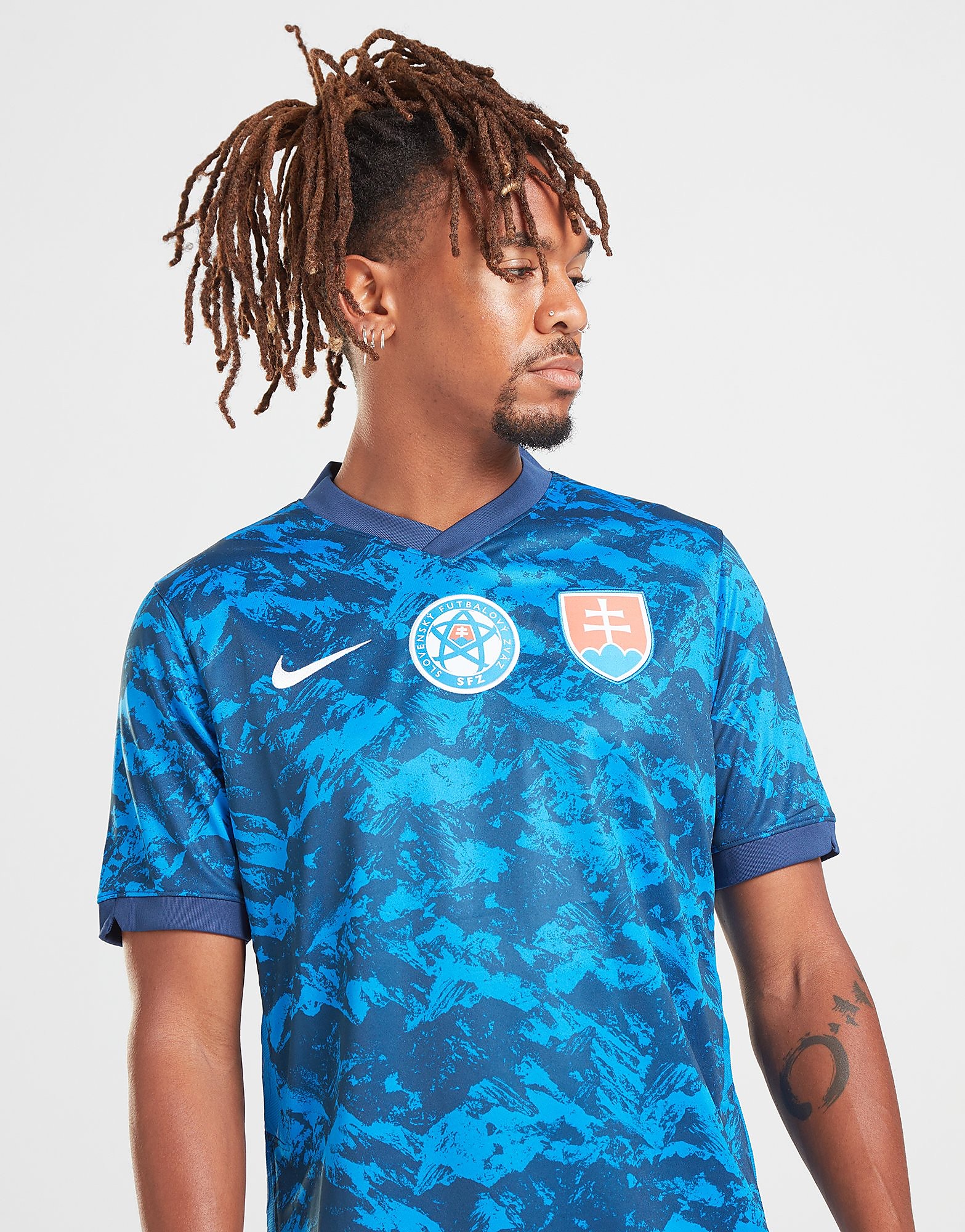 

Nike Slovakia 2020/21 Home Shirt - Soar/Midnight Navy/White - Mens, Soar/Midnight Navy/White