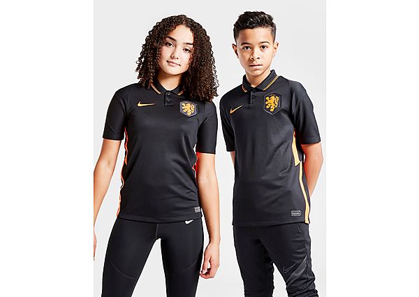 Nike Netherlands 2020/21 Away Shirt Junior - Black/Safety Orange - Kids, Black/Safety Orange