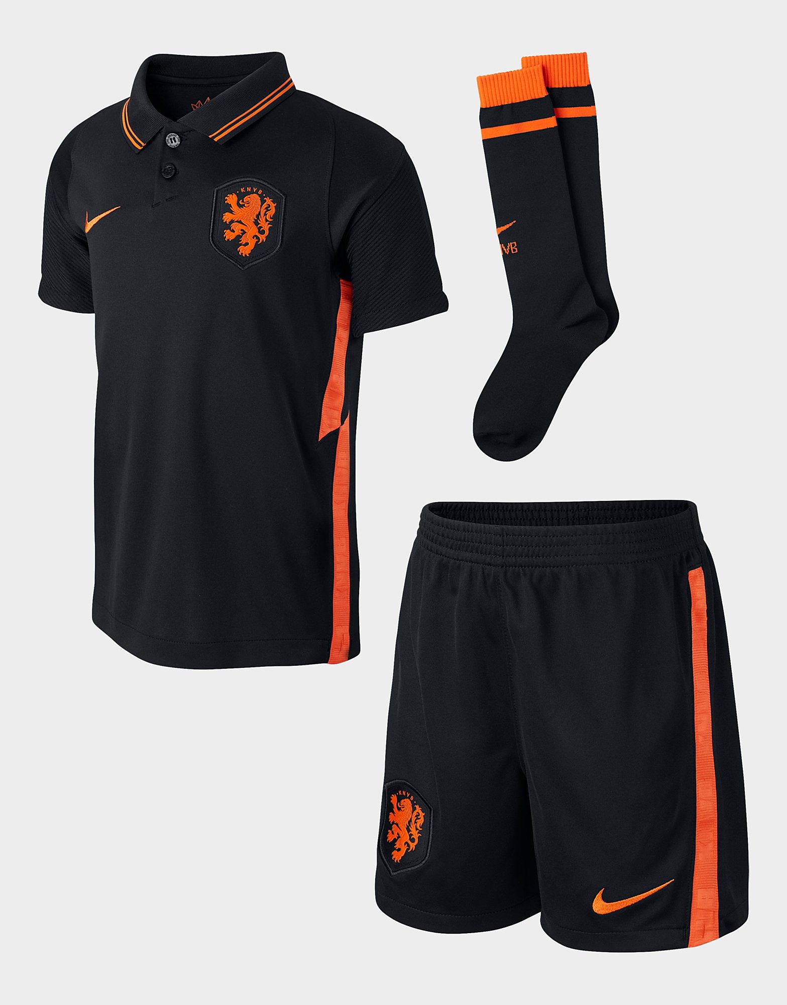 

Nike Netherlands 2020/21 Away Kit Children - Black/Safety Orange - Kids, Black/Safety Orange