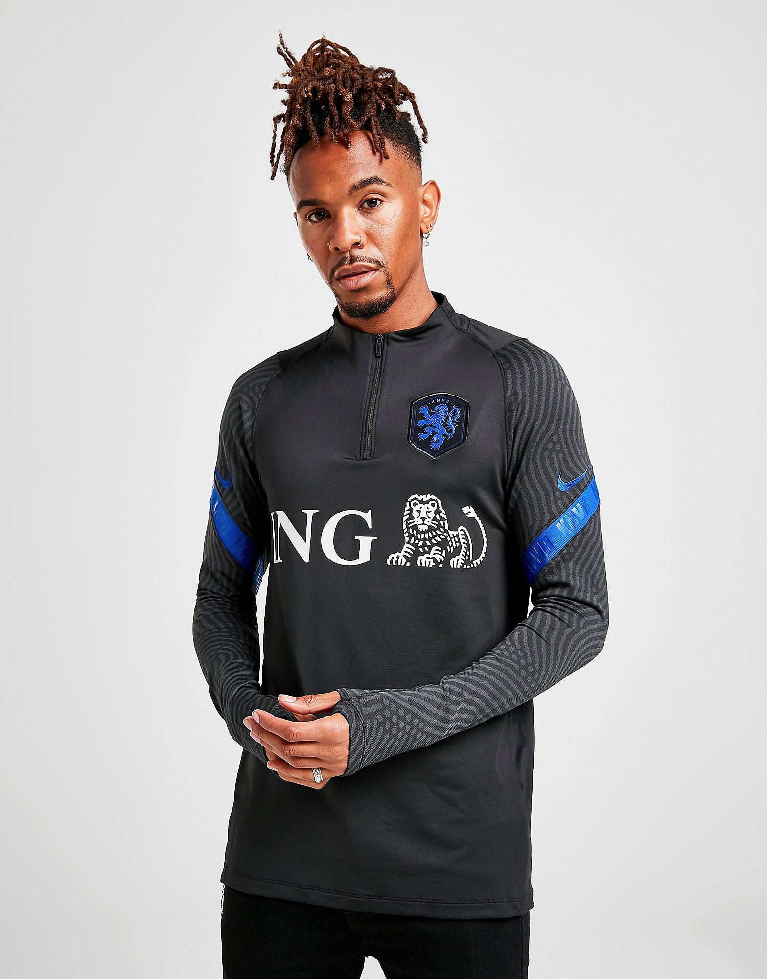 

Nike Netherlands Strike Drill Top - Black/Black/Bright Blue/Bright Blue - Mens, Black/Black/Bright Blue/Bright Blue