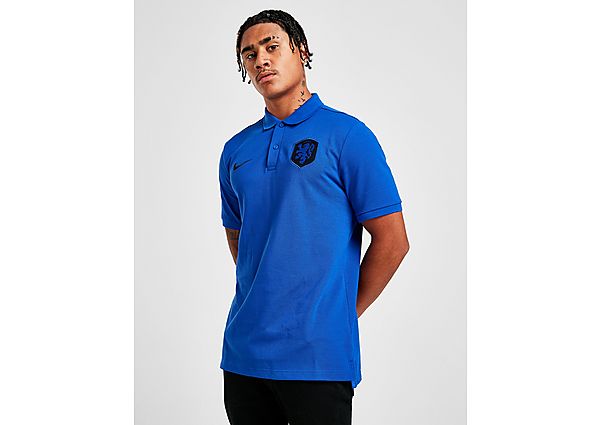 Nike Polo Manches Courtes Pays-Bas Homme - Bright Blue/Black, Bright Blue/Black