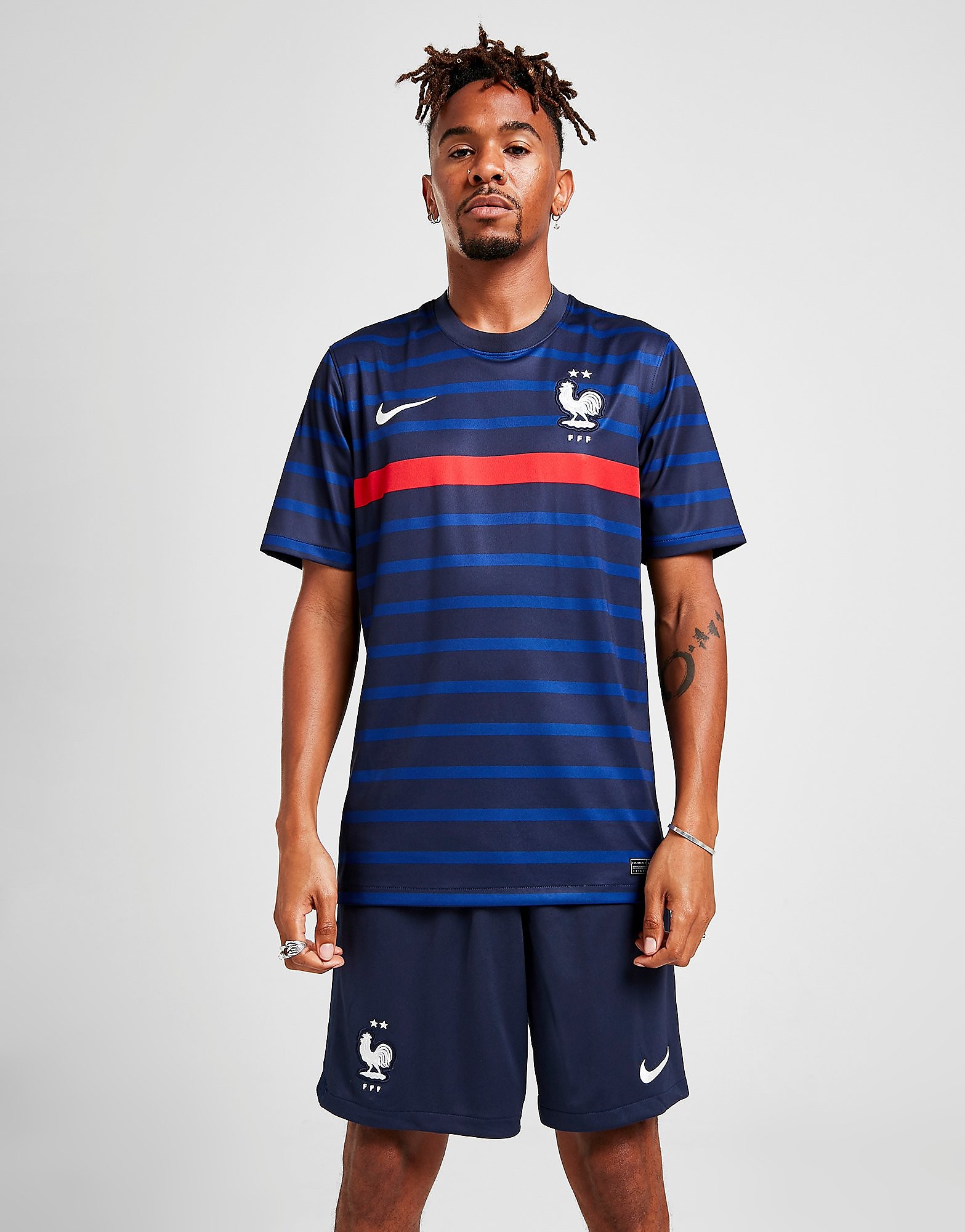

Nike France 2020 Home Shorts - Blackened Blue/White - Mens, Blackened Blue/White