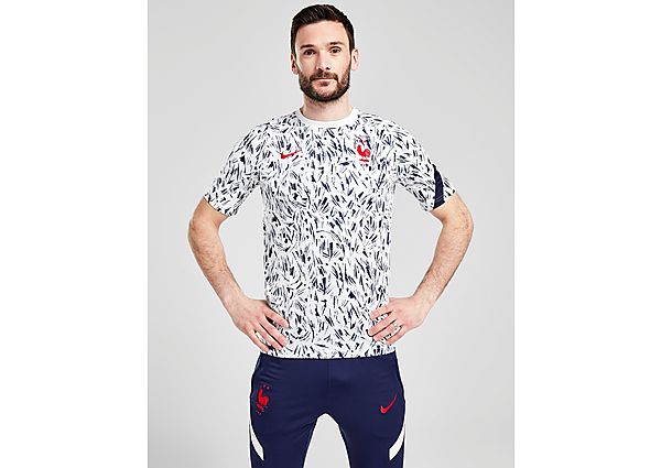 Nike Maillot D'avant-match France 2020 Homme - White/Blackened Blue/University Red, White/Blackened