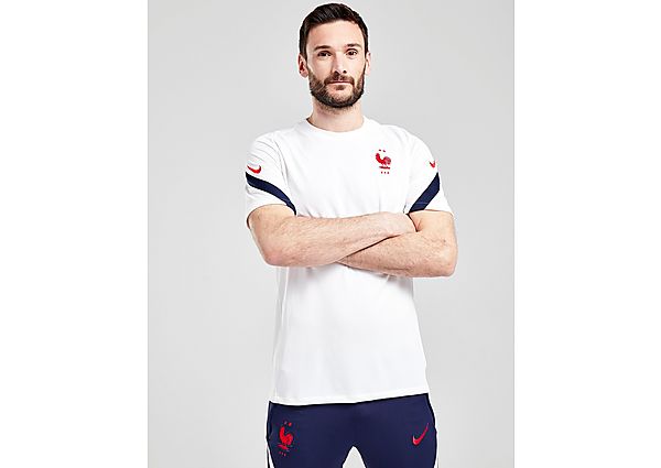 Nike Maillot France Strike Manches courtes Homme - White/Blackened Blue/University Red, White/Blacke
