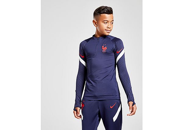 Nike Top France Strike Drill Junior - Blackened Blue/White/University Red, Blackened Blue/White/Univ