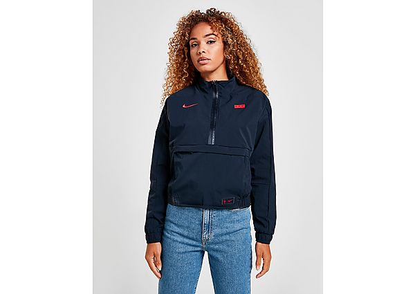 Nike Veste France Mi-longueur 1/4 Zip Femme - Dark Obsidian/University Red, Dark Obsidian/University
