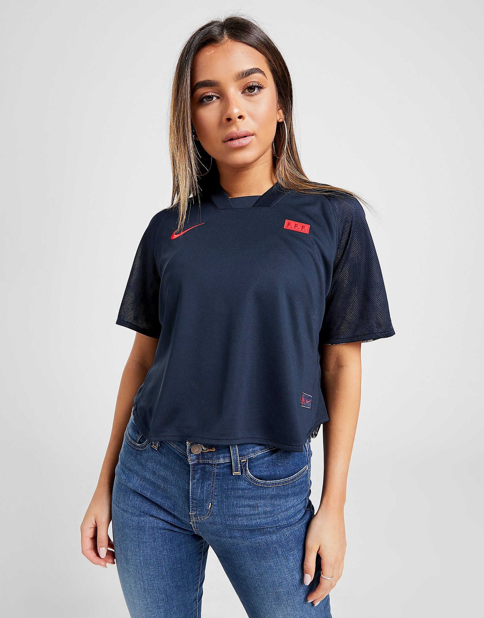 

Nike France Reversible Short Sleeve Shirt - Dark Obsidian/White/University Red/White/Red - Womens, Dark Obsidian/White/University Red/White/Red