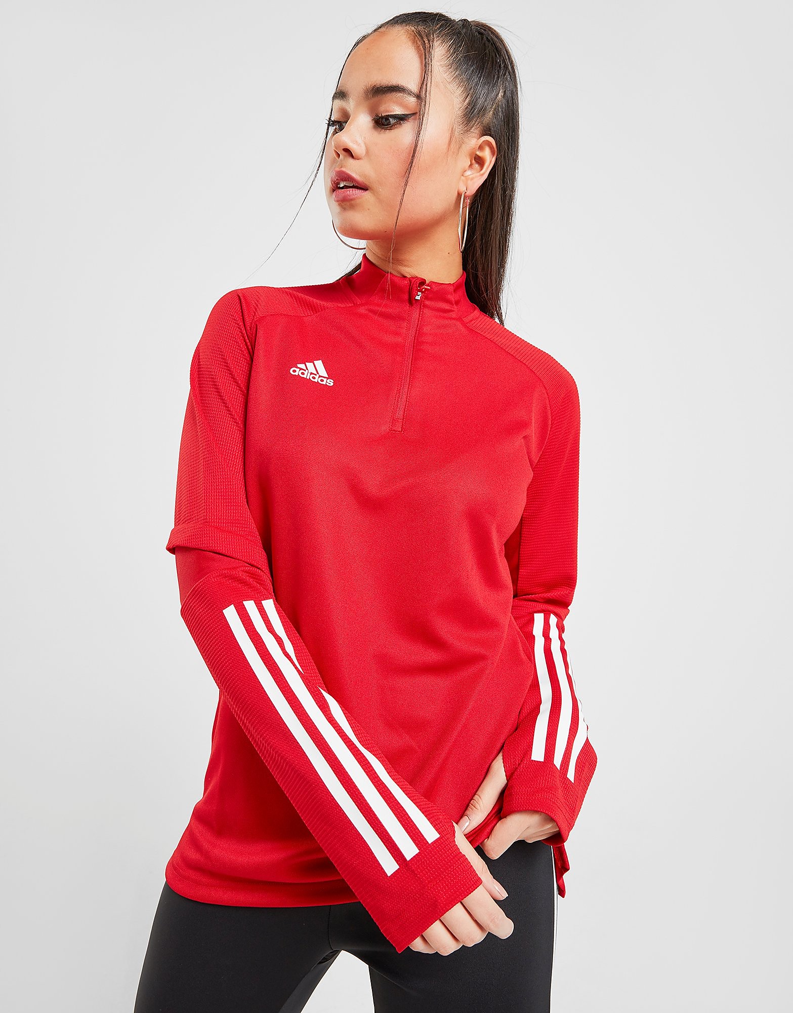 

adidas Condivo 1/4 Zip Track Top Women's - Red, Red