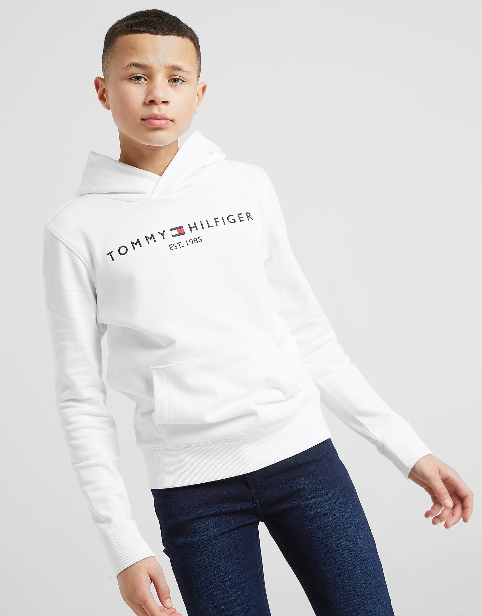 

Tommy Hilfiger Essential Logo Overhead Hoodie Junior - White - Kids, White