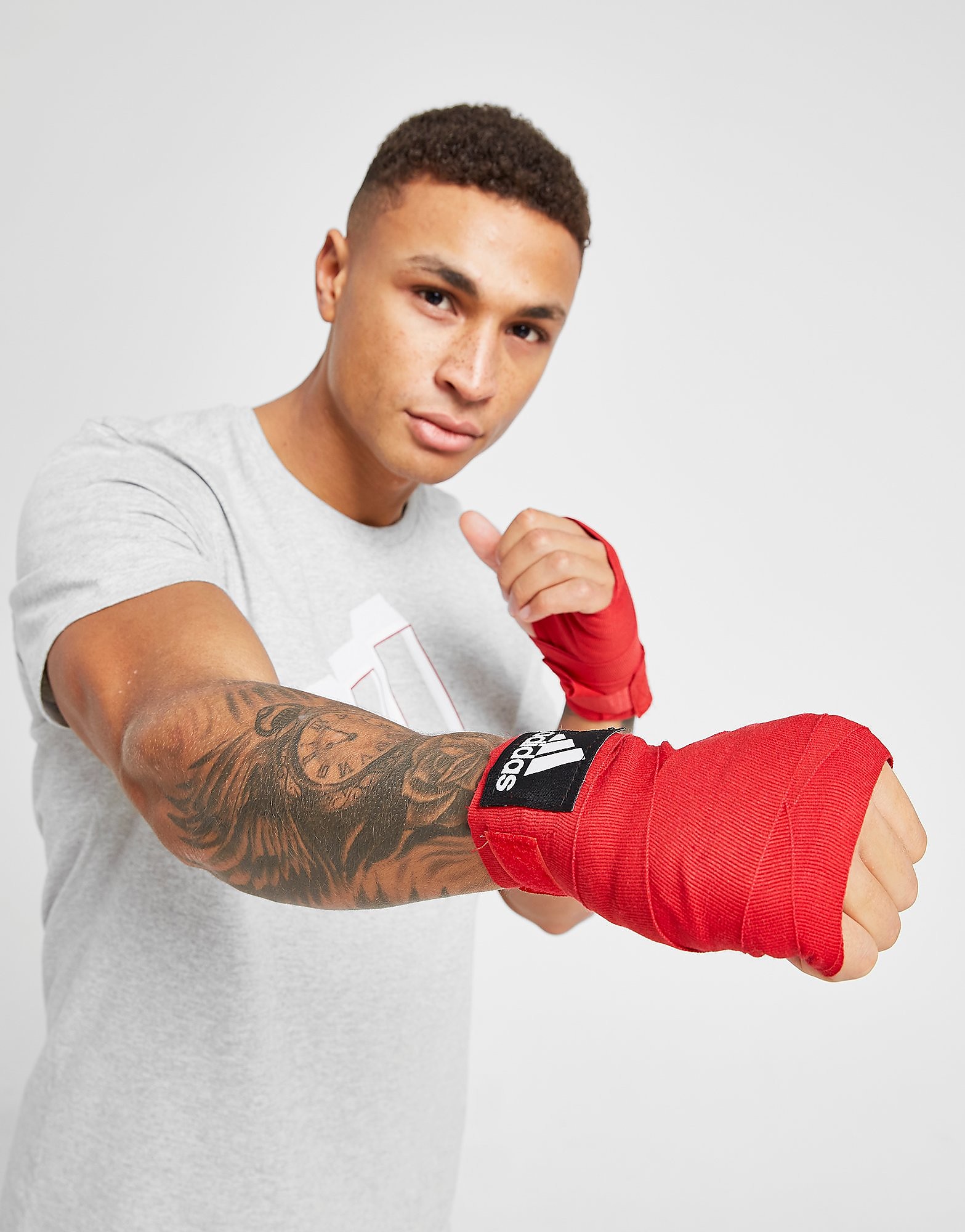 adidas Boxing Hand Wraps - Red/Black - Mens, Red/Black