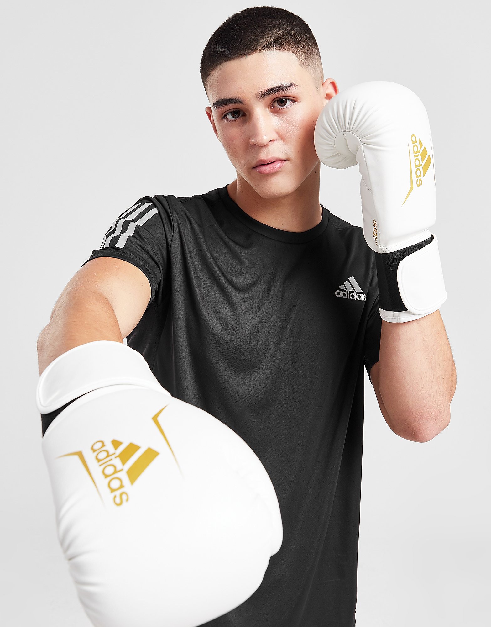 

adidas Speed 50 Boxing Gloves - White/Gold/Black - Mens, White/Gold/Black