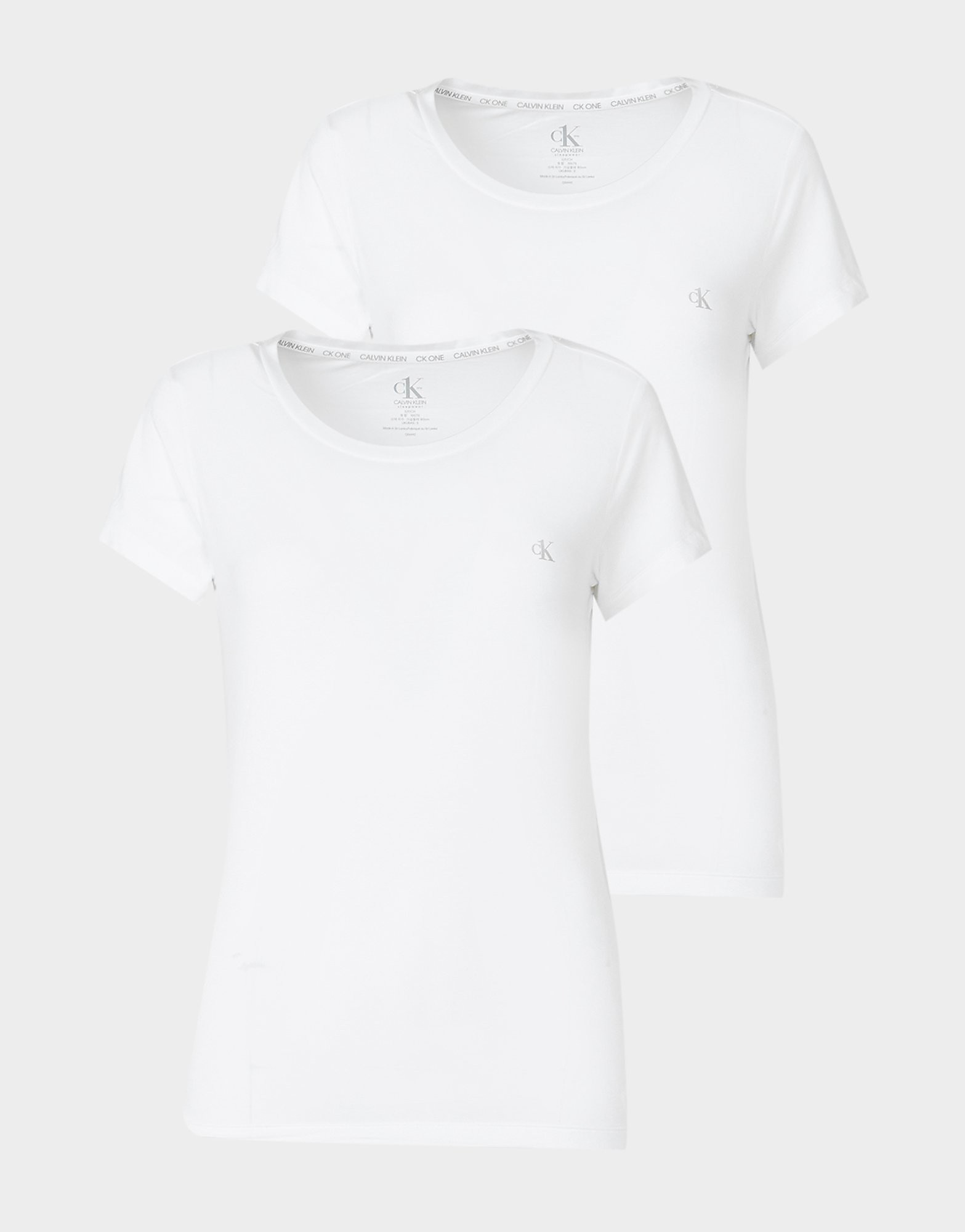 

Calvin Klein CK One 2-Pack Short Sleeve T-Shirts - White - Womens, White