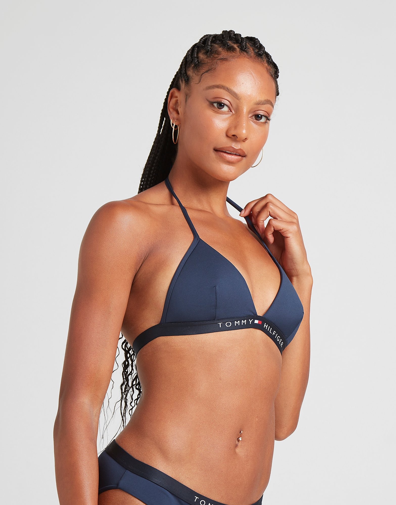 

Tommy Hilfiger Logo Triangle Bikini Top - Navy - Womens, Navy