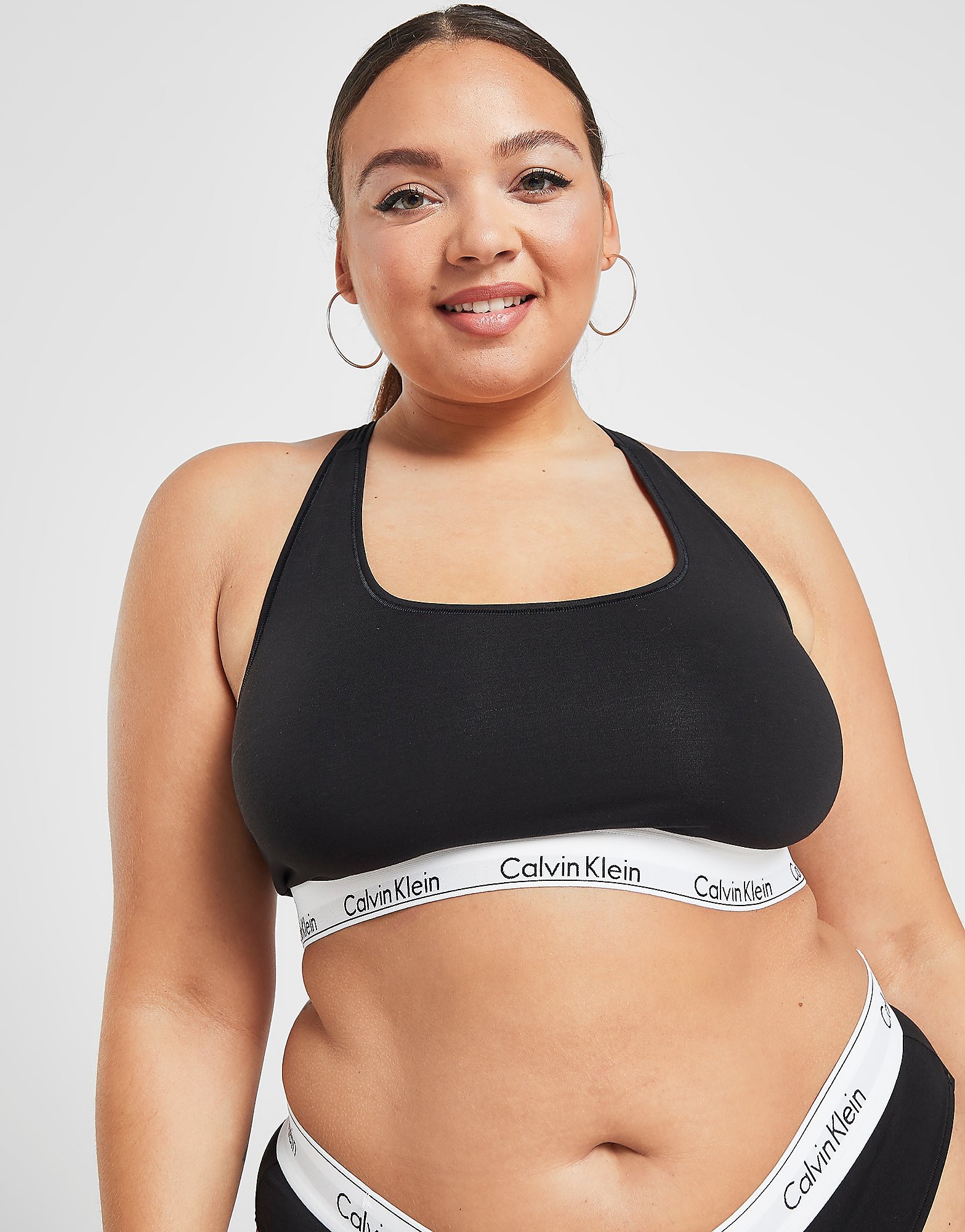 

Calvin Klein Underwear Plus Size Modern Cotton Bralette - Black/White - Womens, Black/White
