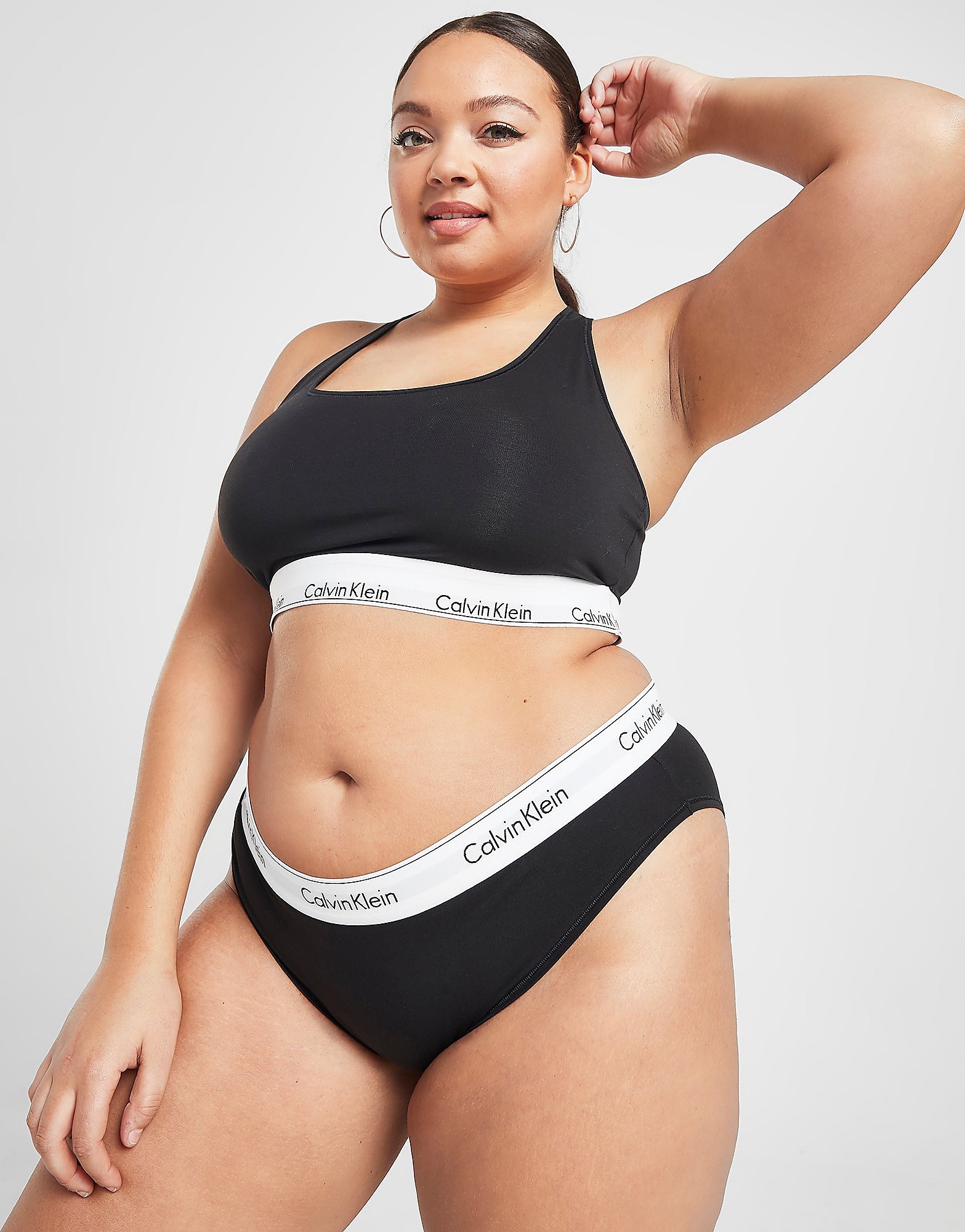 Calvin Klein Underwear Modern Cotton Plus Size Briefs - Black/White - Womens, Black/White
