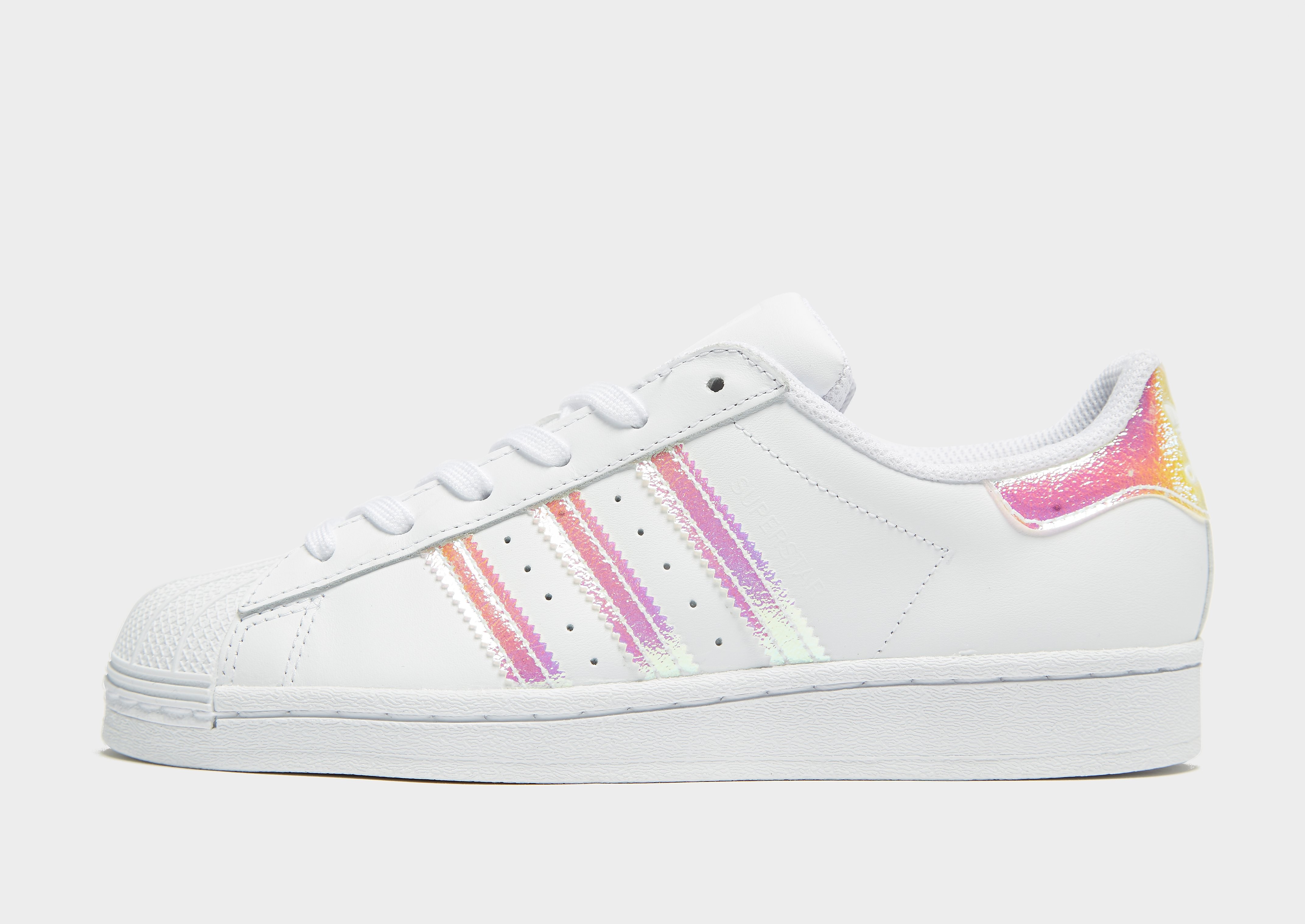 

adidas Originals Superstar Junior - Cloud White / Cloud White / Cloud White/Iridescent - Kids, Cloud White / Cloud White / Cloud White/Iridescent